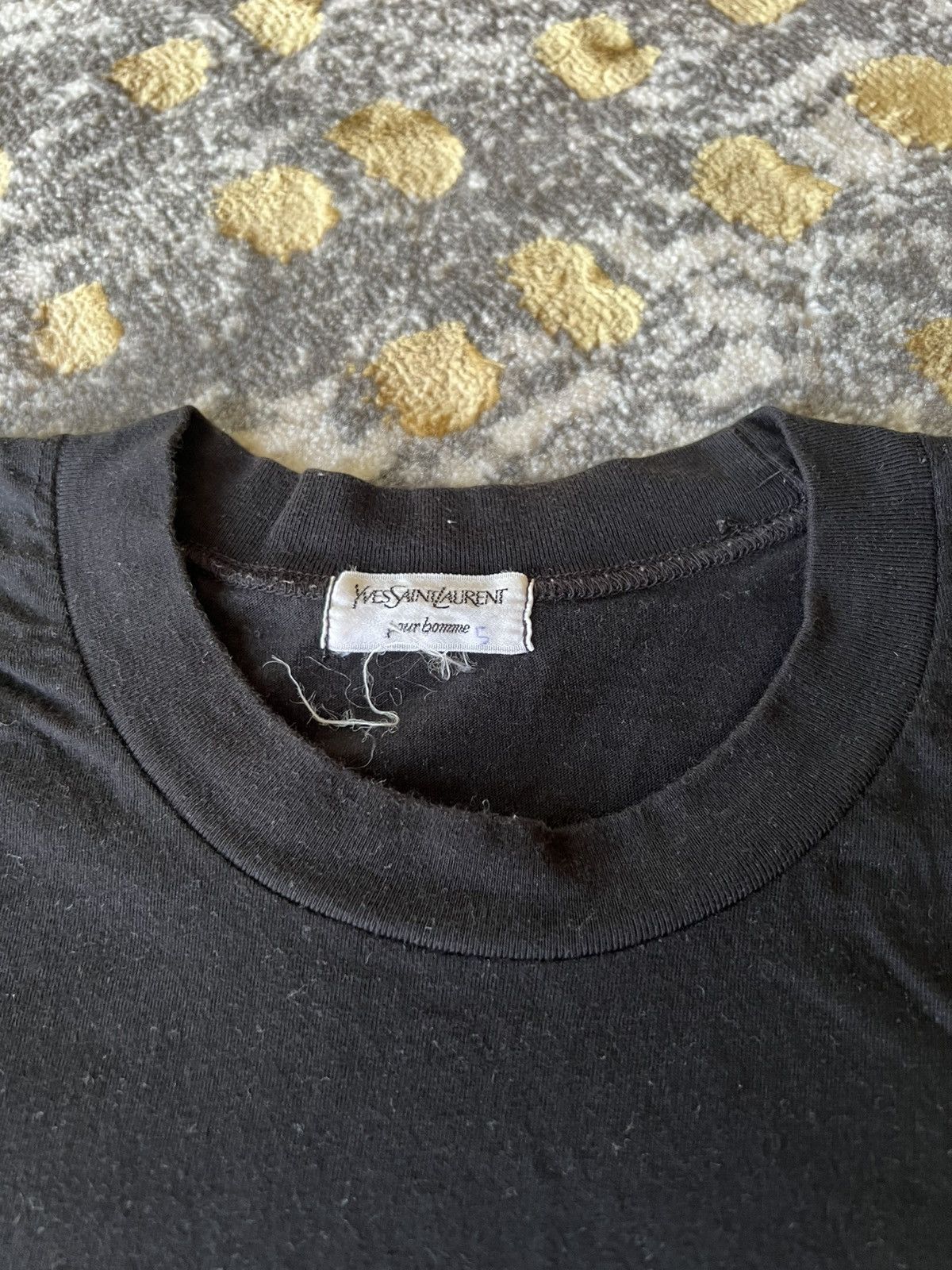 Vintage × Yves Saint Laurent Vintage Yves Saint Laurent Plain Black t-shirt Size US L / EU 52-54 / 3 - 6 Thumbnail