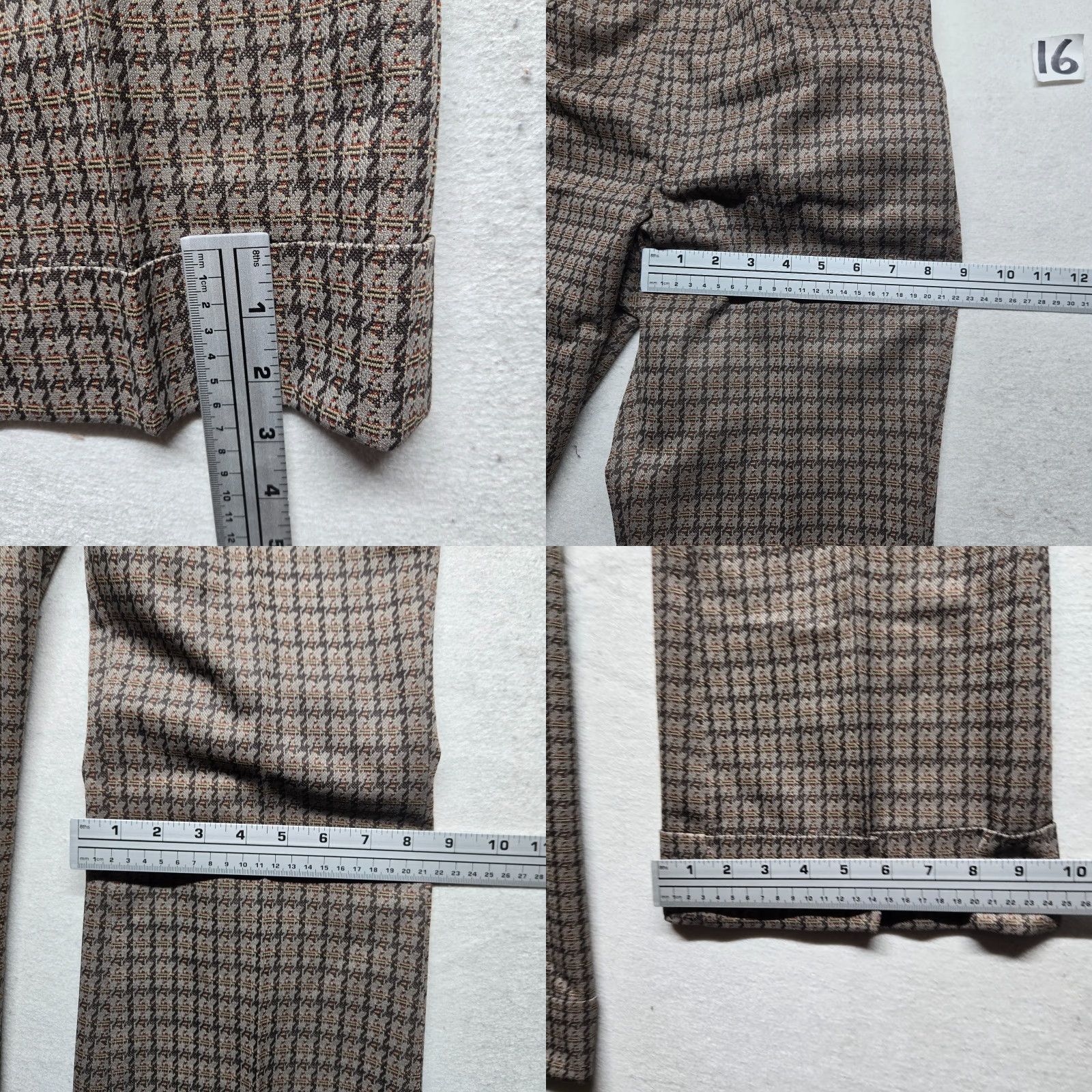 Wrangler VINTAGE Mr. Wrangler Brown Knit Flare Cuffed Plaid Pants Men's 29 x 30 Size US 29 - 8 Thumbnail