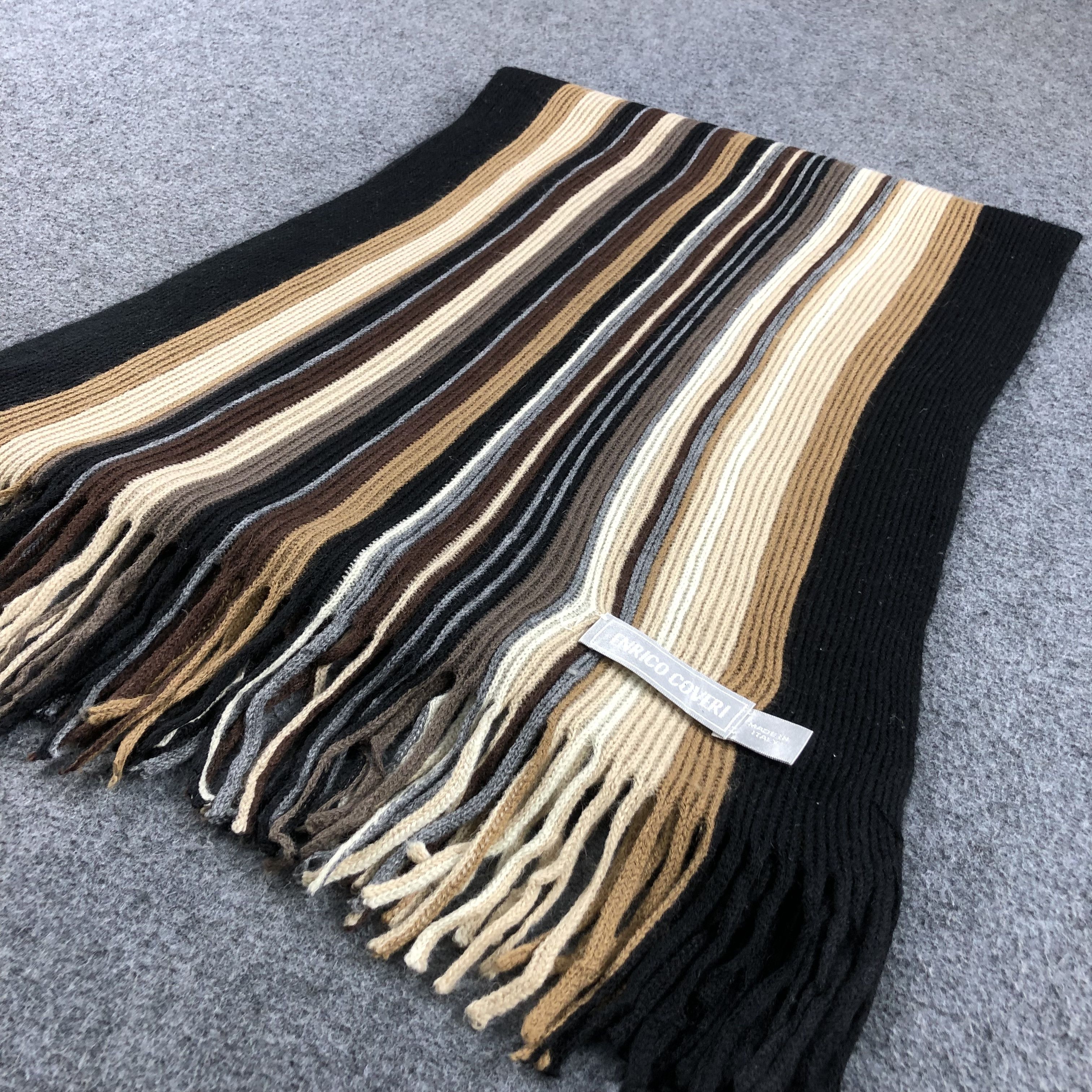 Enrico Coveri Enrico Coveri Striped Knit Scarf Muffler V676 Size ONE SIZE - 3 Thumbnail