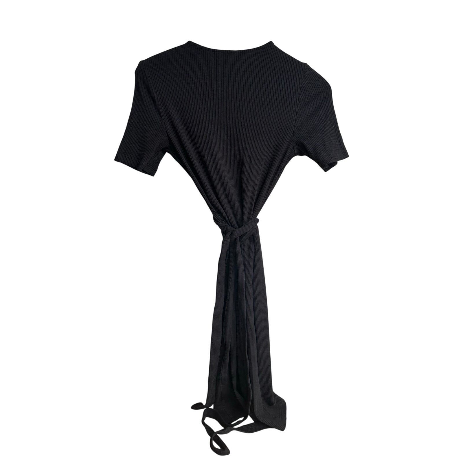 & Other Stories Cotton Black & Other Stories Black Wrap Dress - Size 2 -Mint Size XS / US 0-2 / IT 36-38 - 4 Thumbnail