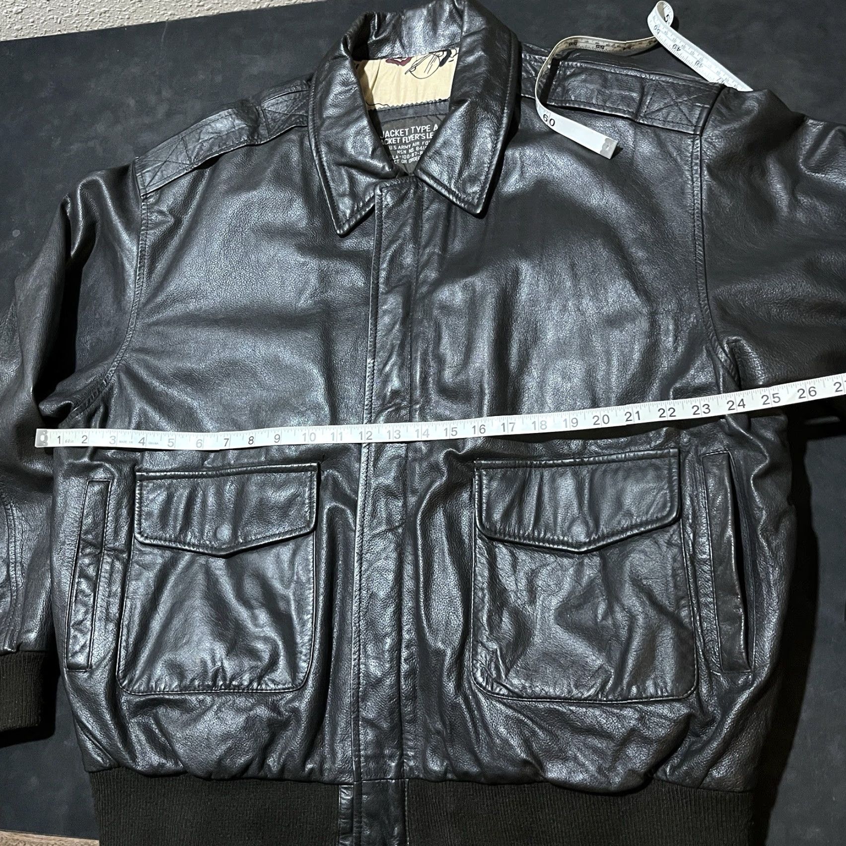 VINTAGE Orchard USAF A2 Leather Bomber Jacket Men XL Brown Casual