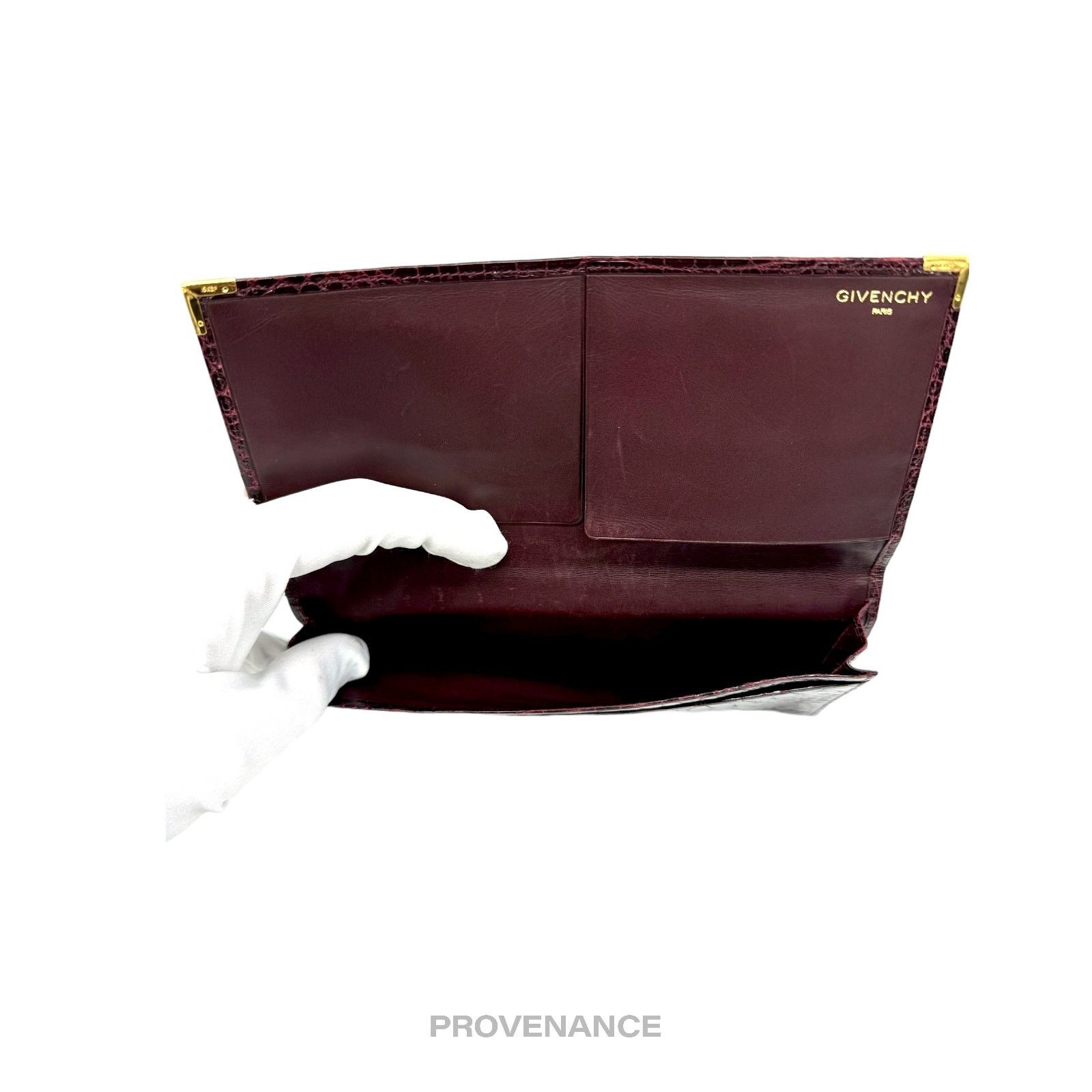 Givenchy 🔴 Givenchy Long Wallet - Burgundy Crocodile Leather Size ONE SIZE - 7 Thumbnail