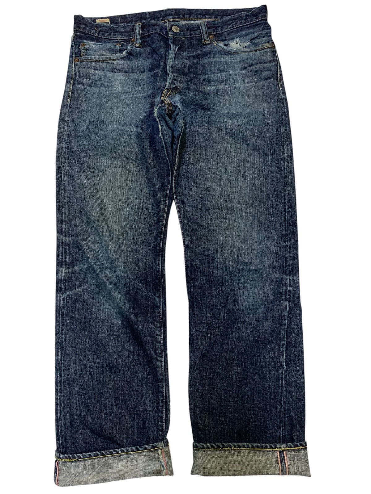 Kapital MOMOTARO SELVEDGE BUTTON FLY FADED DISTRESSED DENIM Size US 33 - 5 Thumbnail
