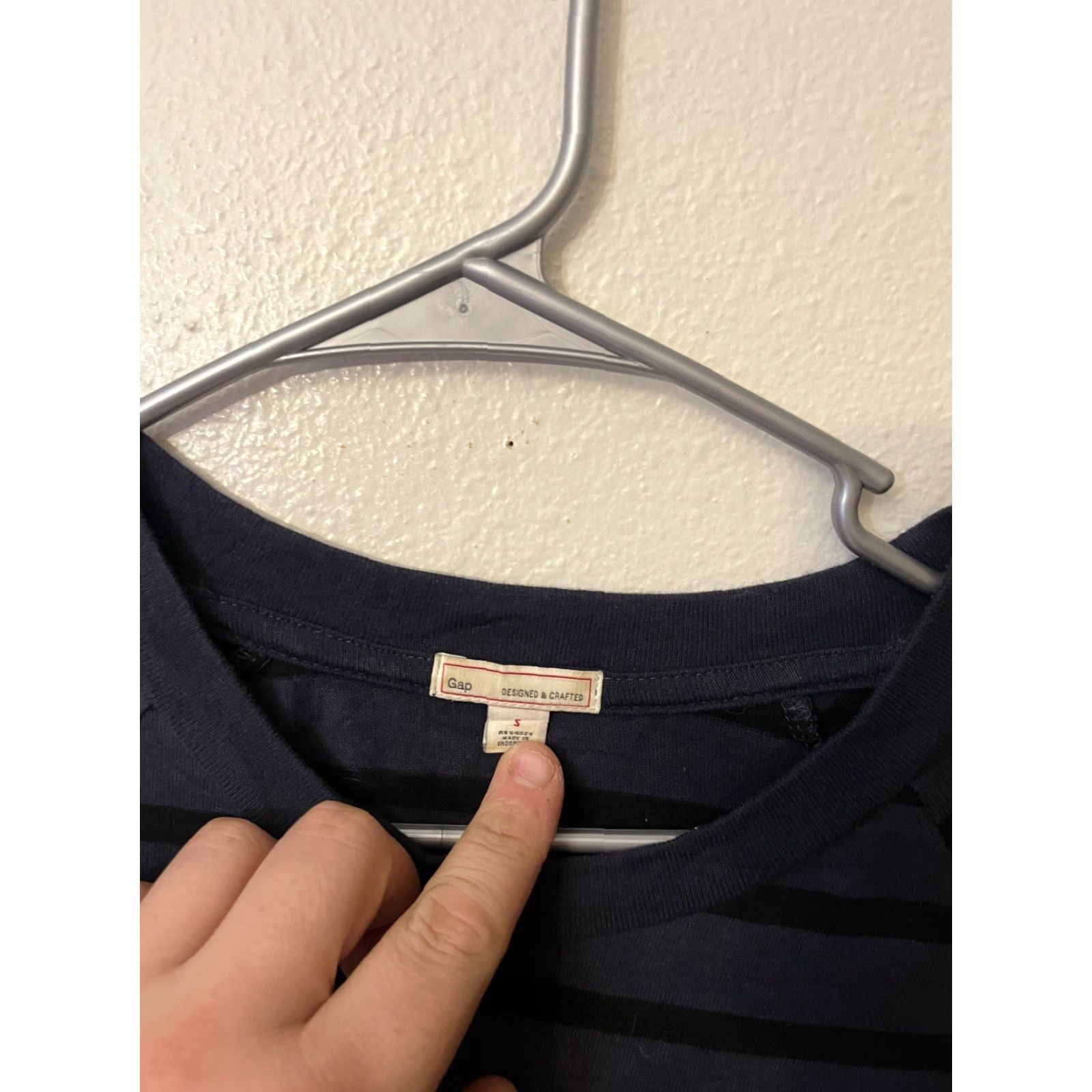 Gap GAP Long Sleeve Dress Women Blue Striped Size S Small 100% Cotton Sheath Dress Long Sleeve Vintage? (Wait not allowed) Size S / US 4 / IT 40 - 3 Thumbnail
