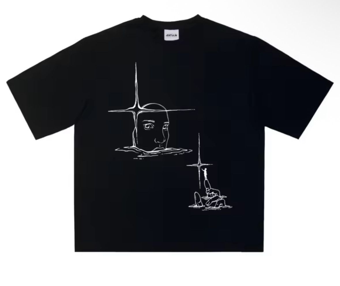 Japanese Brand Streetwear Y2K Creative Face Sketch Short Sleeve T-Shirt Size US L / EU 52-54 / 3 - 1 Thumbnail