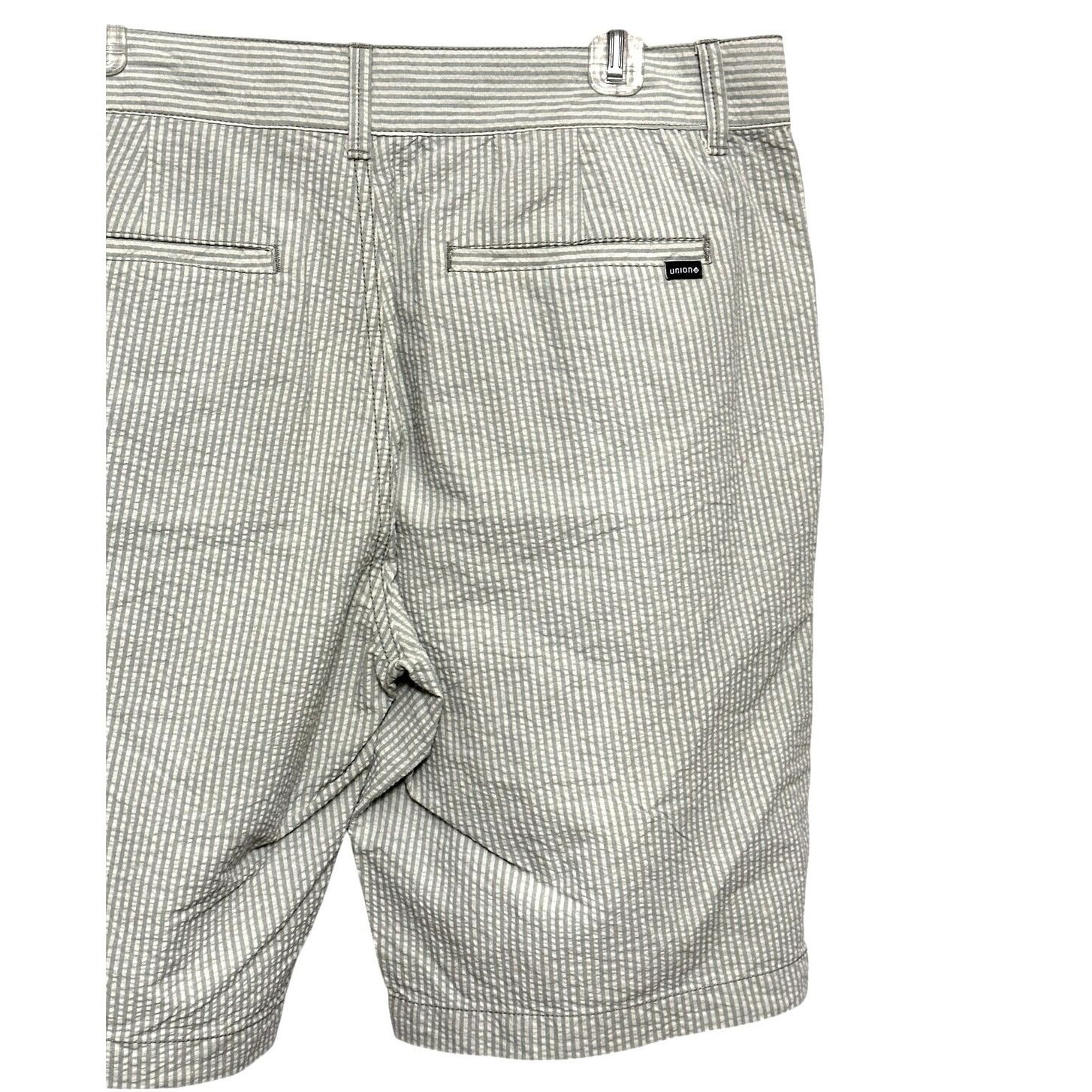 Other Union Chino Shorts Seersucker Flat Front Green White 36W NWT Size US 36 / EU 52 - 6 Thumbnail