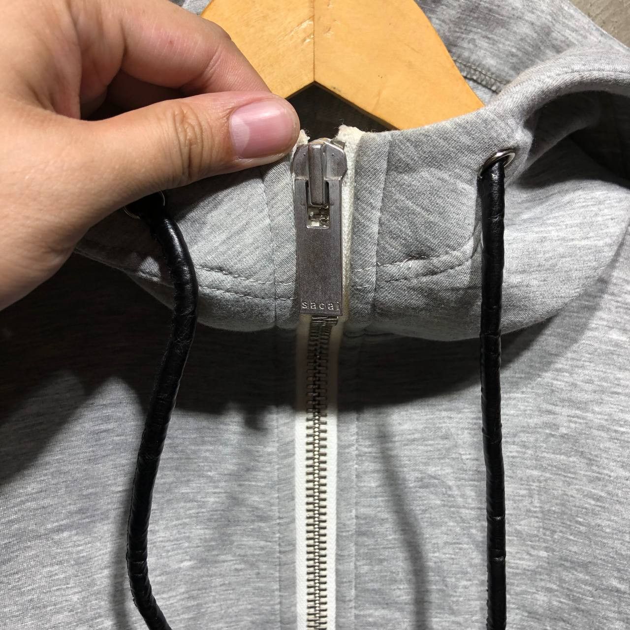 Sacai Sacai Sponge Sweat X Nylon Twill zip front hoodie Size XS / US 0-2 / IT 36-38 - 8 Thumbnail