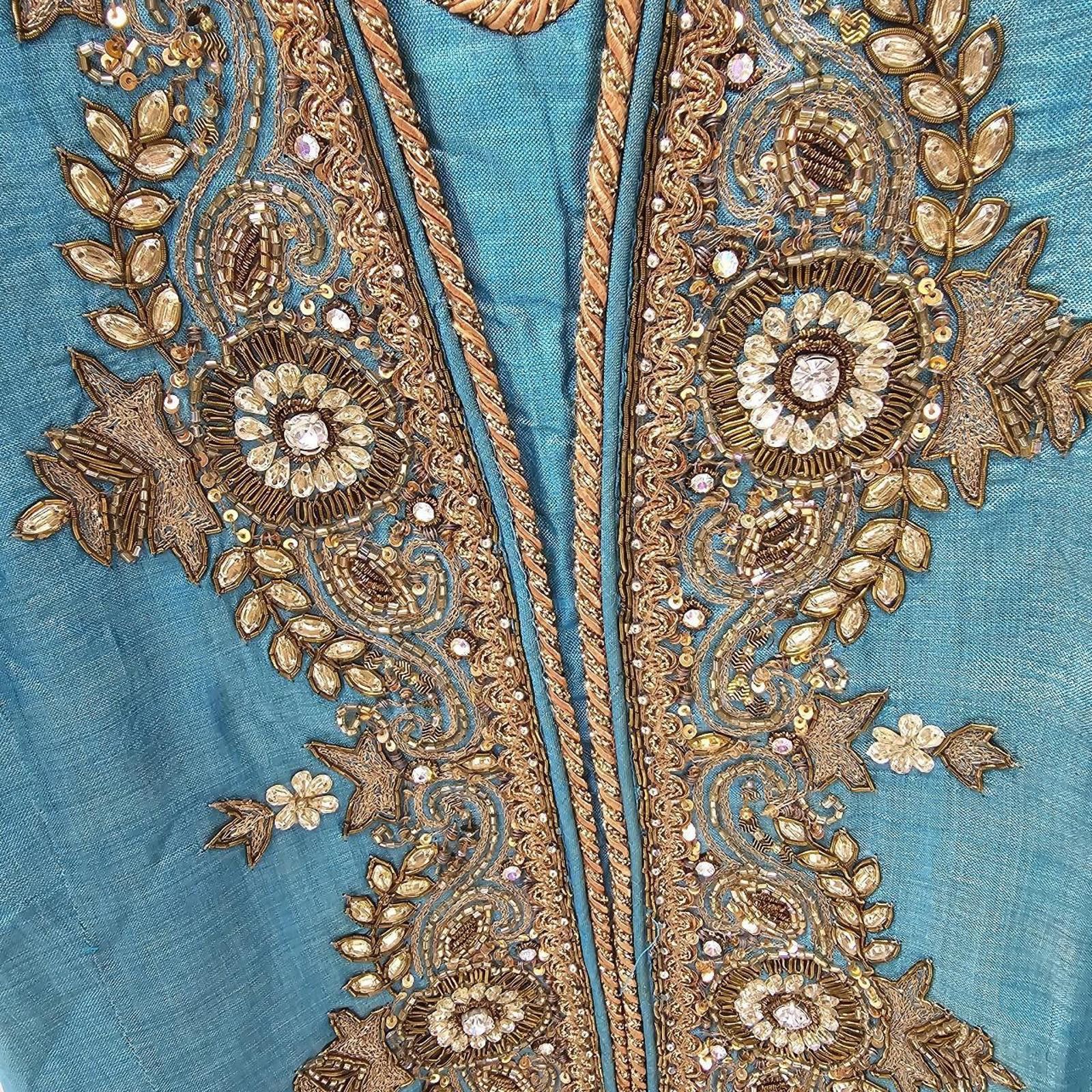 Other Women's Kurta Style Aqua Blue and Gold Dress Size M / US 6-8 / IT 42-44 - 8 Thumbnail