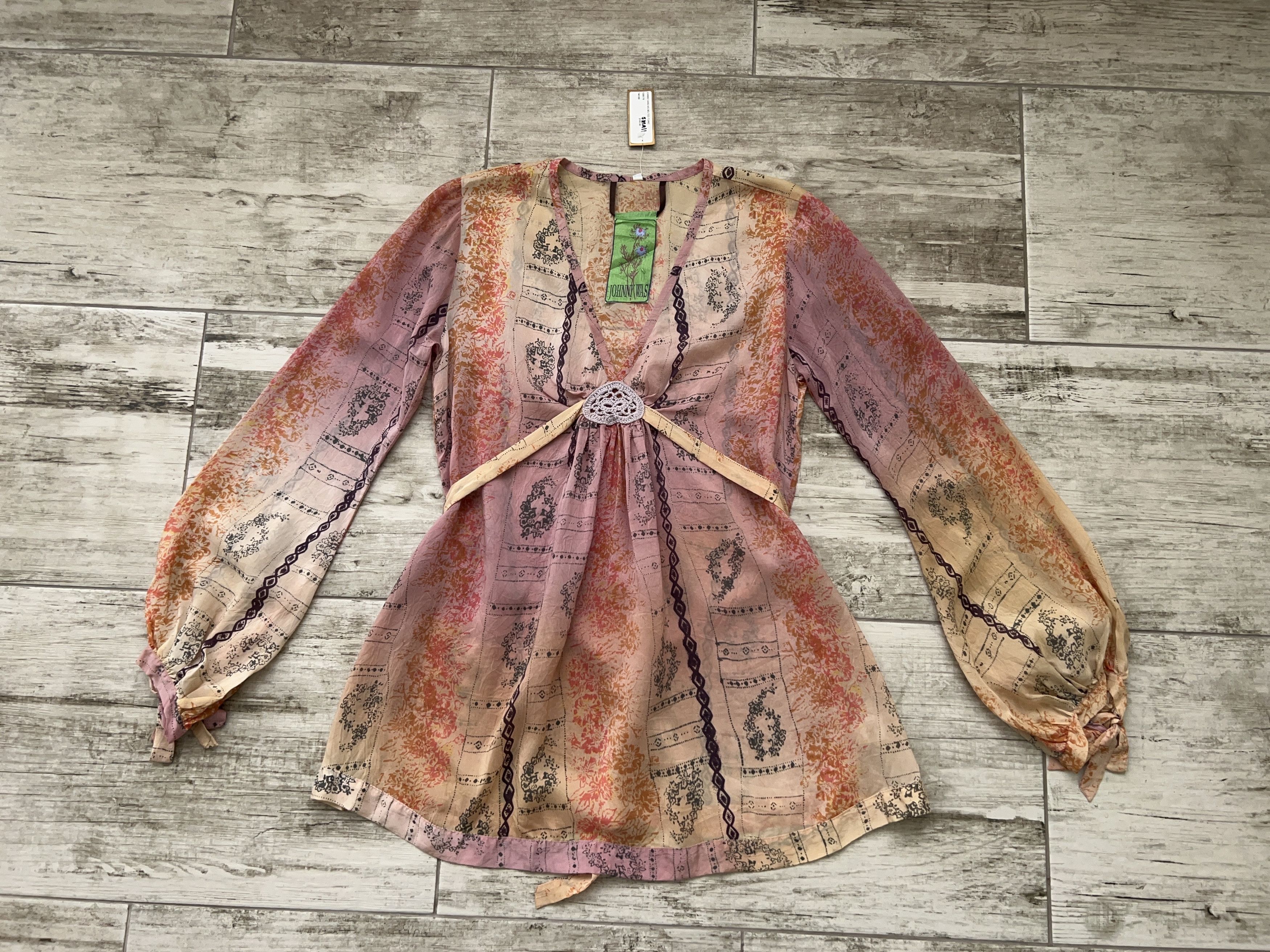 Designer × Johnny Was Womens Belted Tunic Blouse Long Sleeve Top Multicolor Rayon Size S / US 4 / IT 40 - 2 Thumbnail