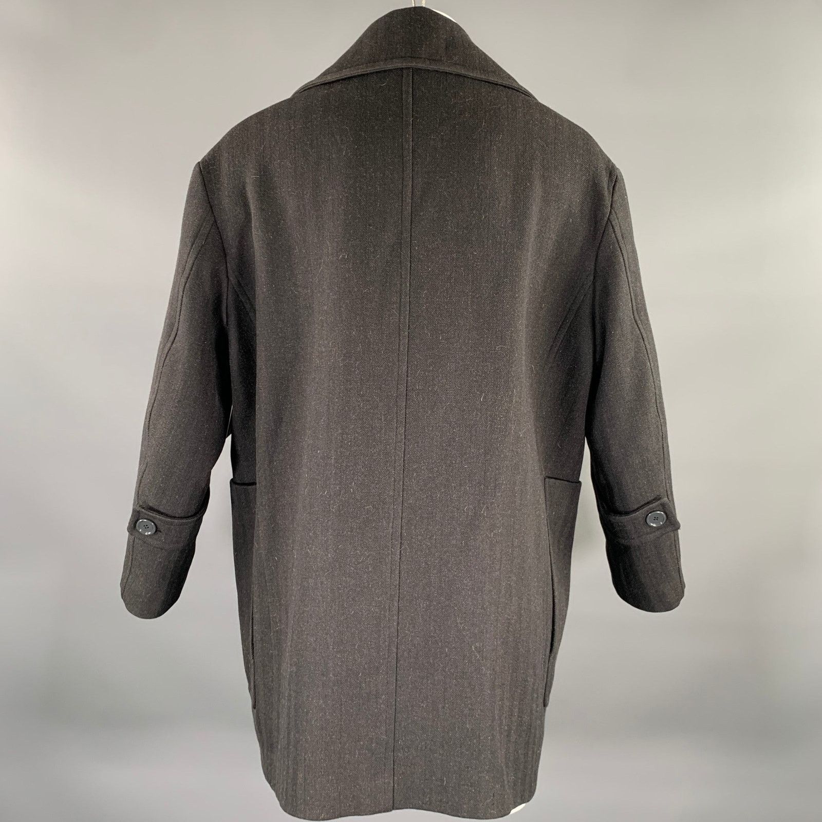 Golden Goose GOLDEN GOOSE Size S Black Herringbone Wool Mohair Peacoat Size US S / EU 44-46 / 1 - 4 Thumbnail