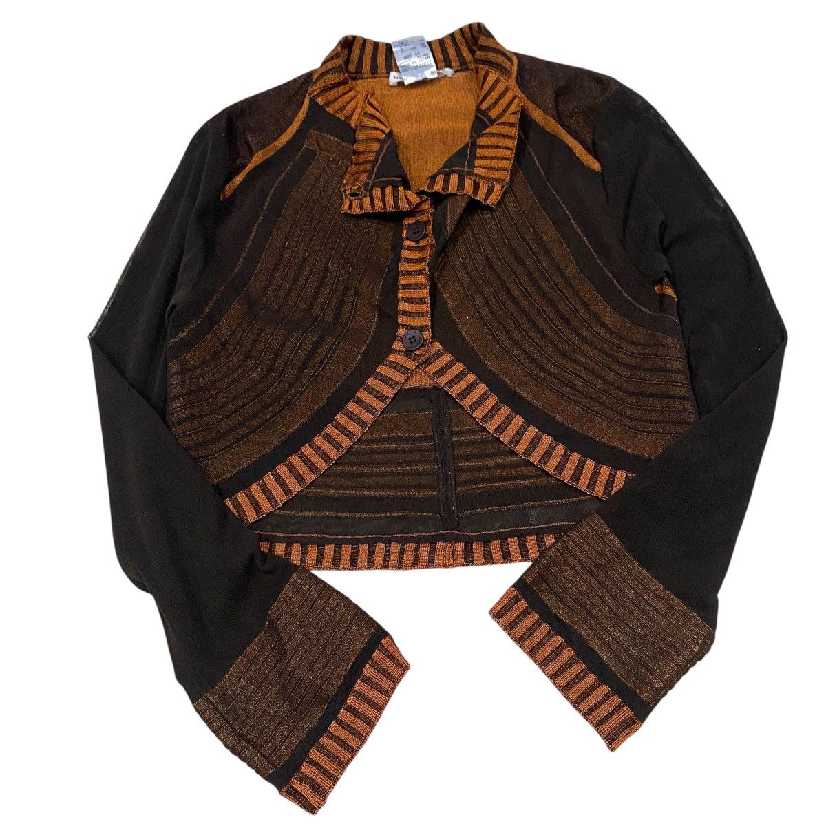 Hiroko Koshino Homme ‼️LAST DROP‼️Hiroko Koshino Cropped Panel Knit Jacket Size XS / US 0-2 / IT 36-38 - 9 Thumbnail