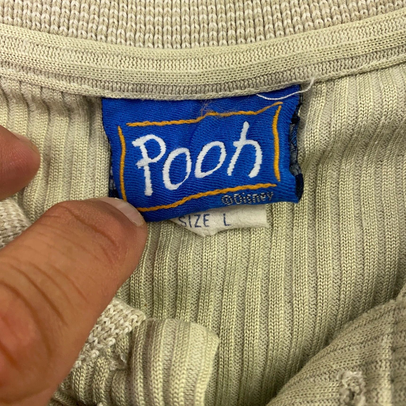 Disney VINTAGE Disney Pooh Shirt Mens L Beige Ribbed Golf Polo Tigger Florida 80s 90s Polo Shirt Mens Beige Disney Embroidered Golf Shirt Size US L / EU 52-54 / 3 - 6 Thumbnail
