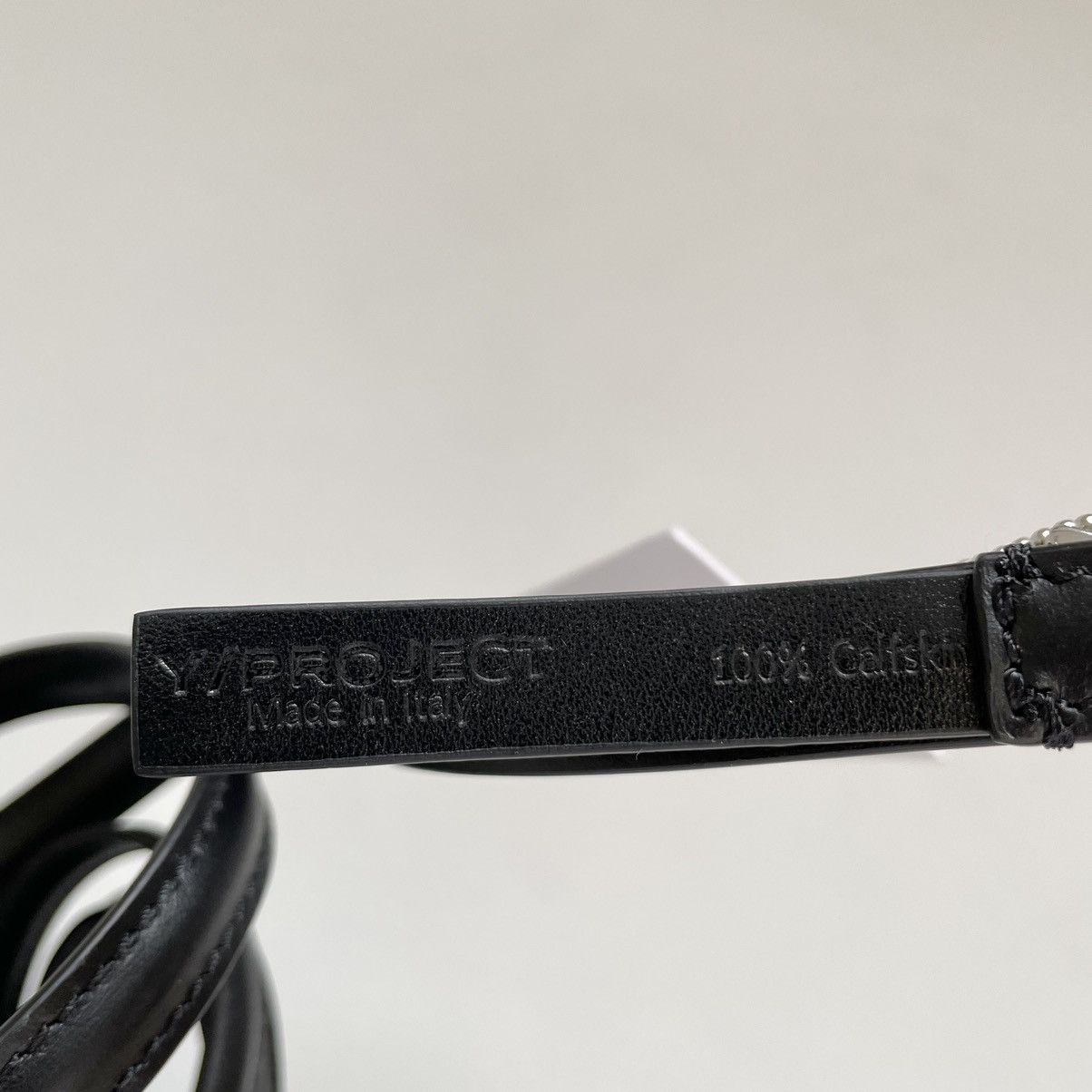 Y/Project Black Leather ‘I Heart Y’ Metal Buckle Belt Size ONE SIZE - 5 Thumbnail