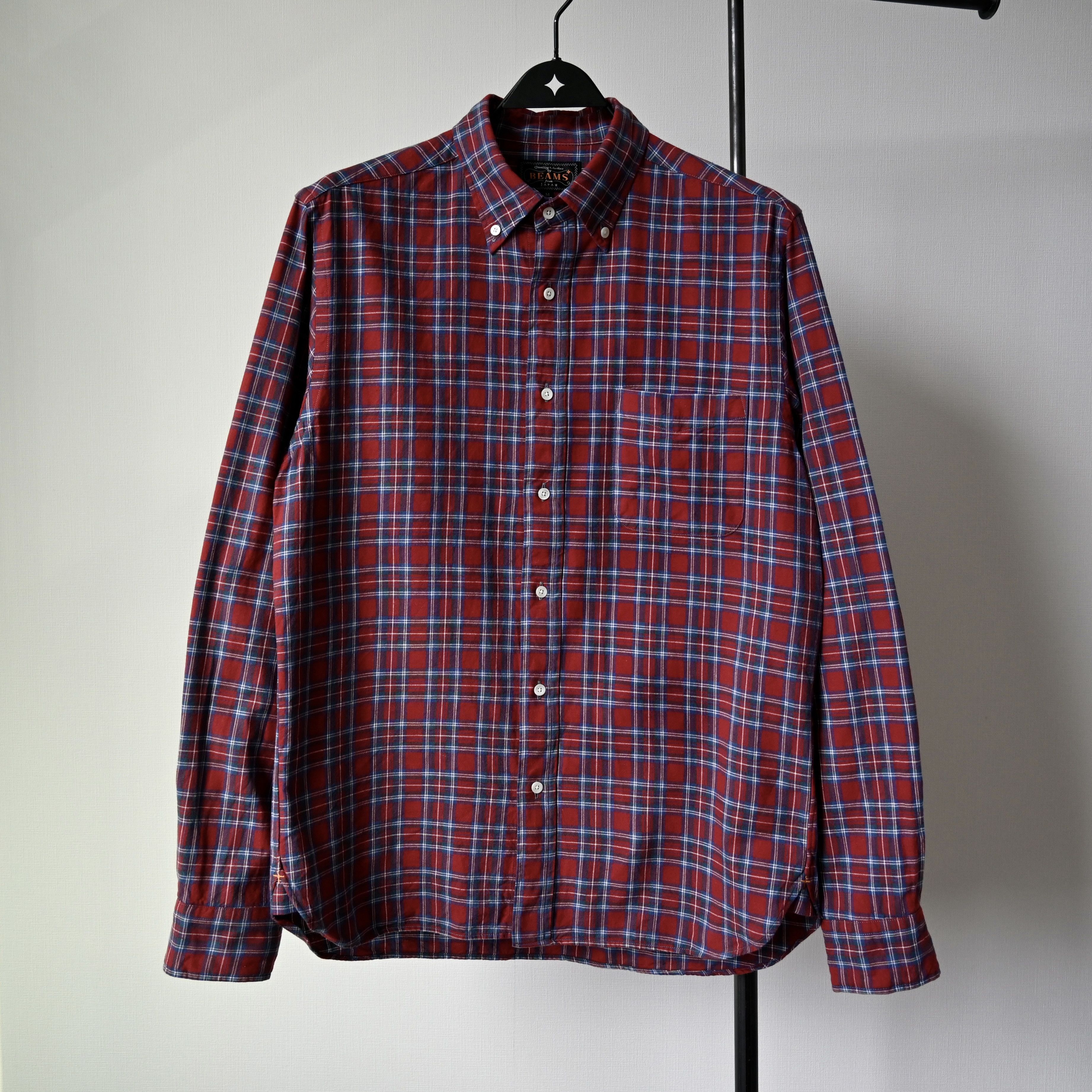 Beams Plus BEAMS Plus red tartan Oxford BD shirt, made in Japan Size US M / EU 48-50 / 2 - 1 Thumbnail