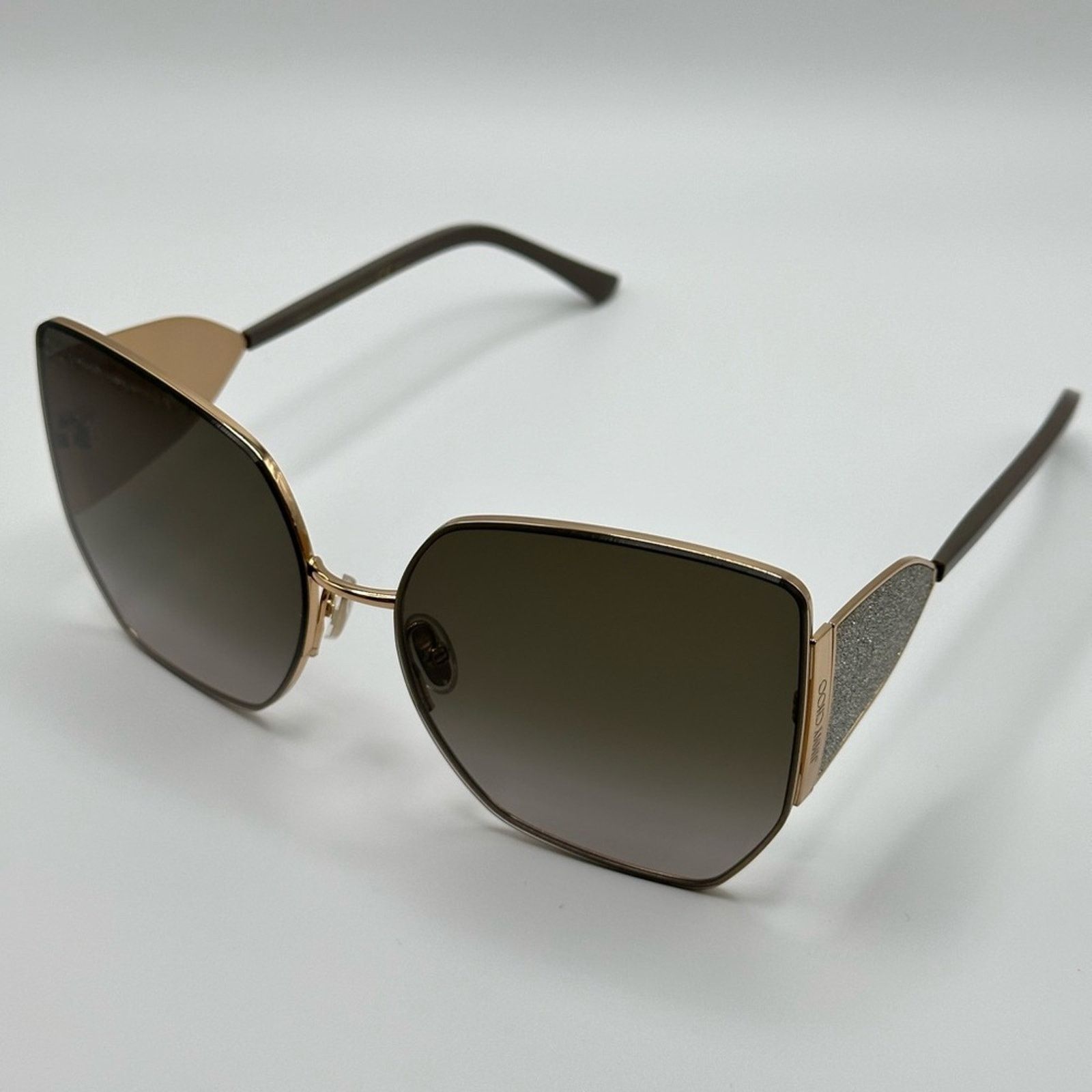 Jimmy Choo NEW JIMMY CHOO River/S 763 Gold Oversized Women Sunglasses Size ONE SIZE - 4 Thumbnail