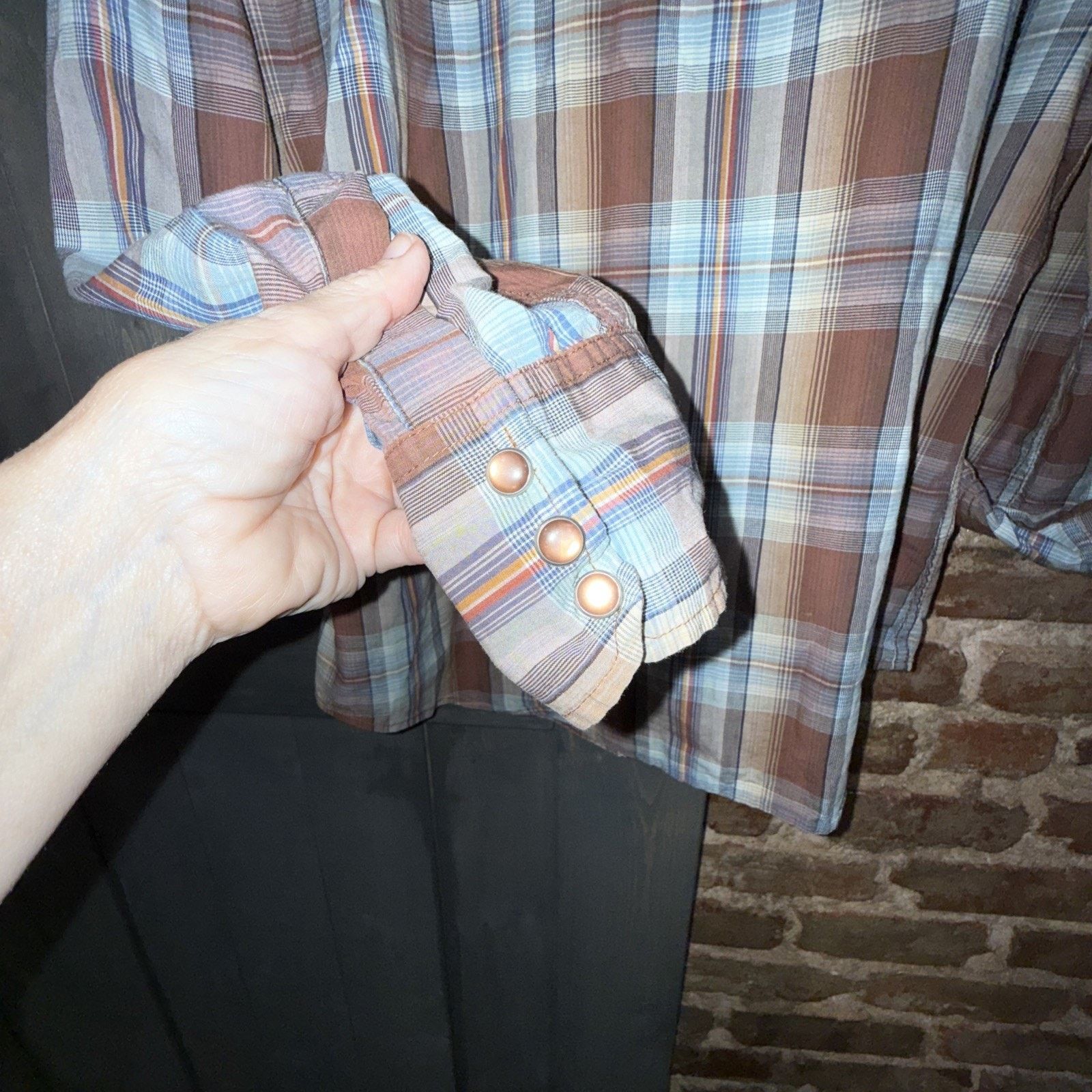Calvin Klein Calvin Klein Mens XL Brown Plaid Cowboy Rodeo Western Retro Size US XL / EU 56 / 4 - 4 Thumbnail