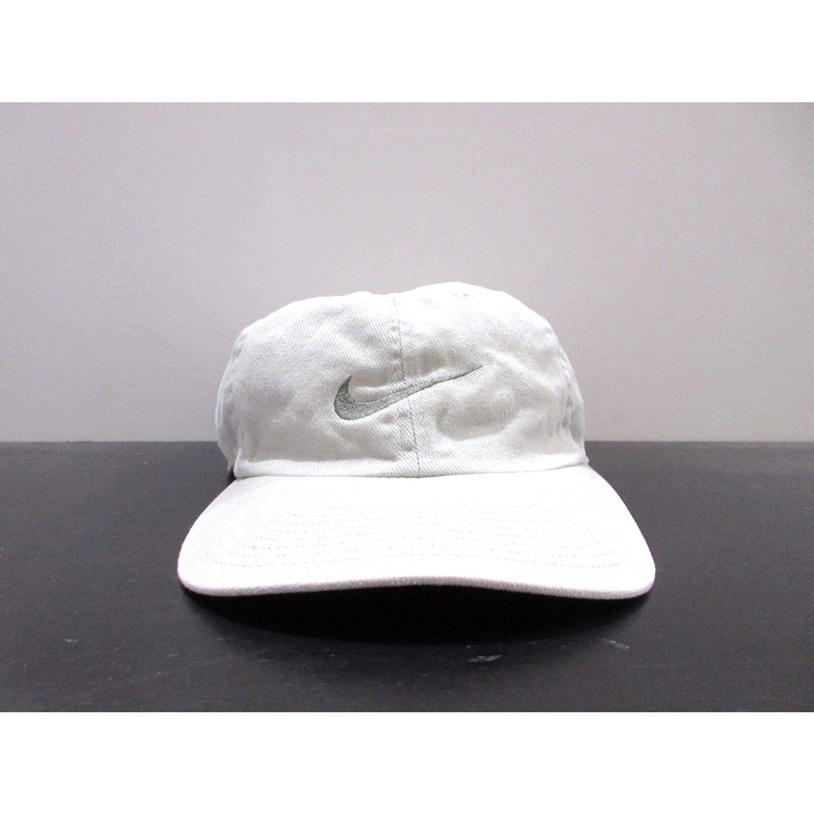 image of Vintage Nike Hat Cap Strap Back Green Swoosh Logo Adjustable Mens 90's in White