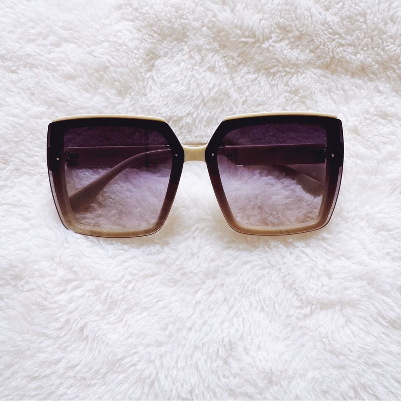 Other Gloria Cream Square Oversized Sunglasses Size ONE SIZE - 9 Thumbnail