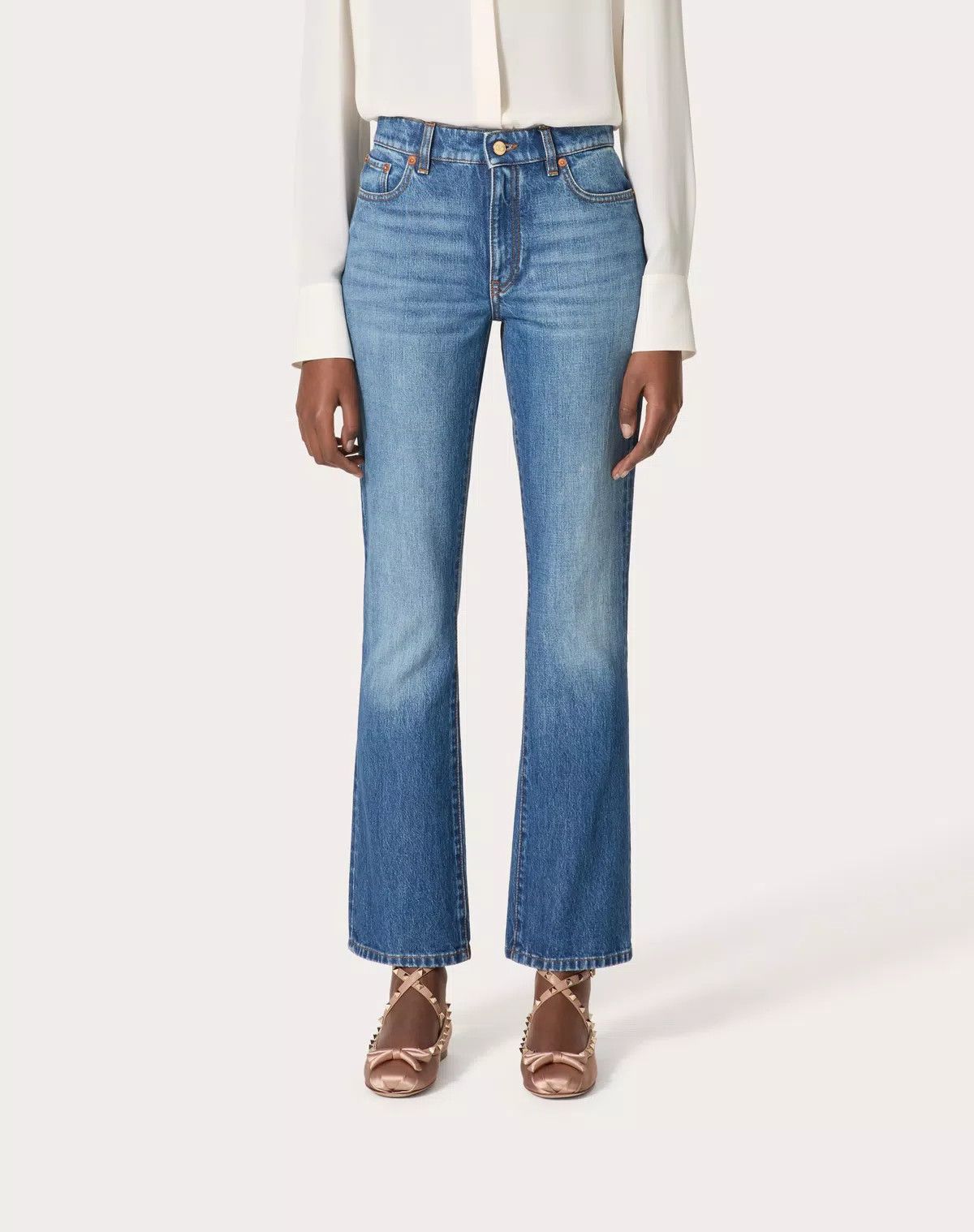 Valentino o1s1wg110625 Denim Trousers in Denim Blue Size 24" / US 00 / IT 34 - 4 Thumbnail