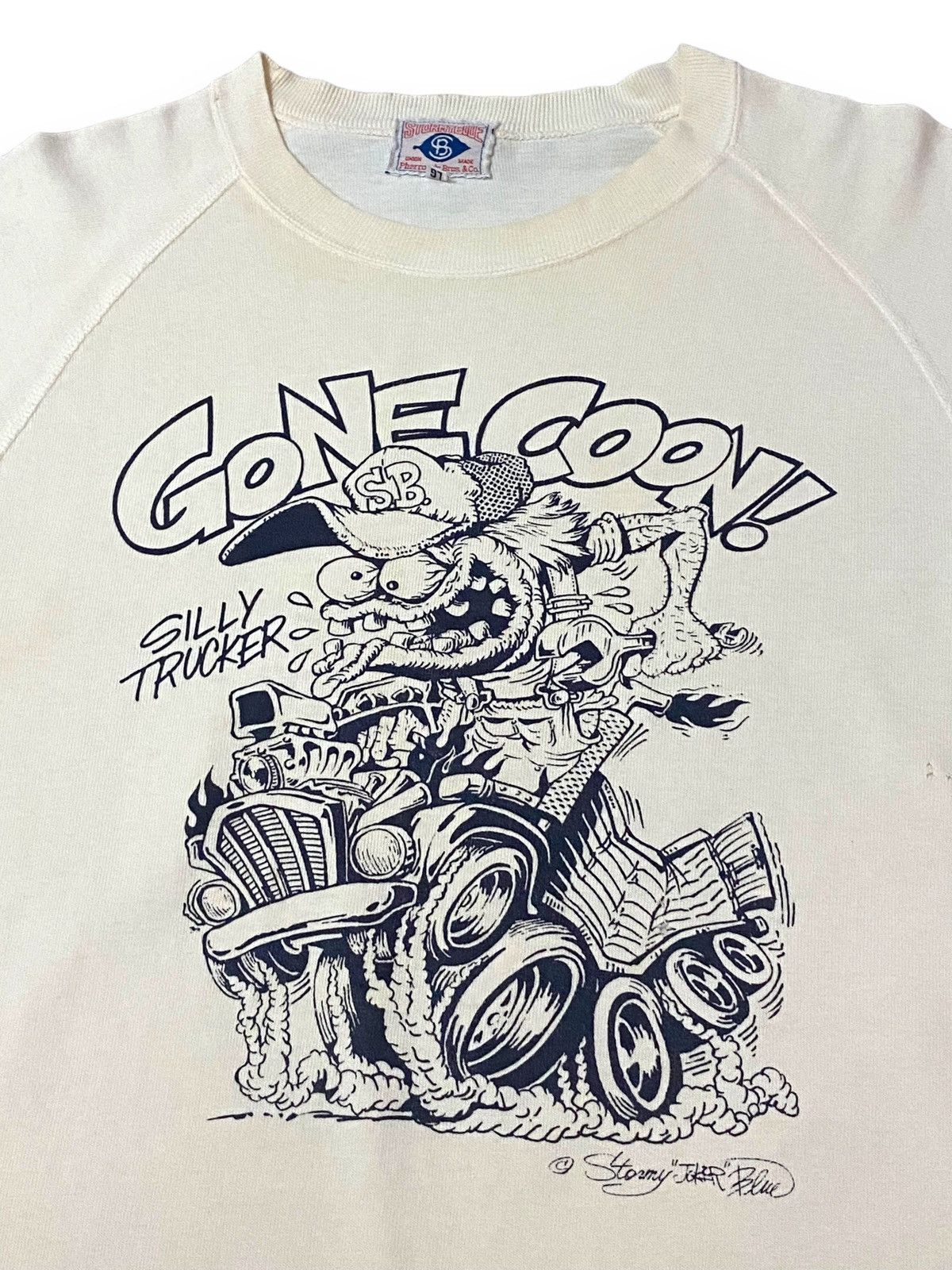 Japanese Brand × Pherrow's × Vintage STORMY BLUE BY PHEROWS SILLY TRUCKER GRAPHIC LONGSLEEVE Size US L / EU 52-54 / 3 - 2 Thumbnail