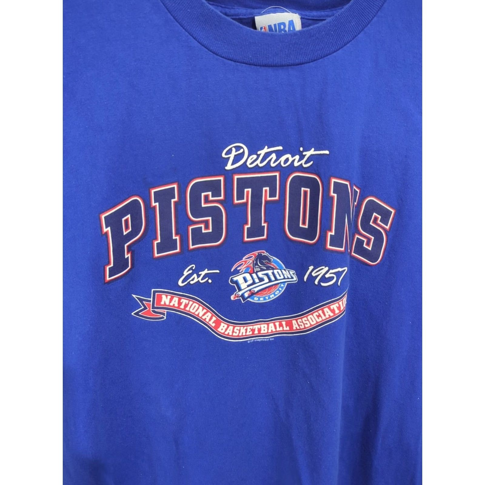 NBA VINTAGE NBA Detroit Pistons T-shirt Blue Large Mens Crew Neck Short Sleeve 90s Basketball Logo Size US L / EU 52-54 / 3 - 7 Thumbnail