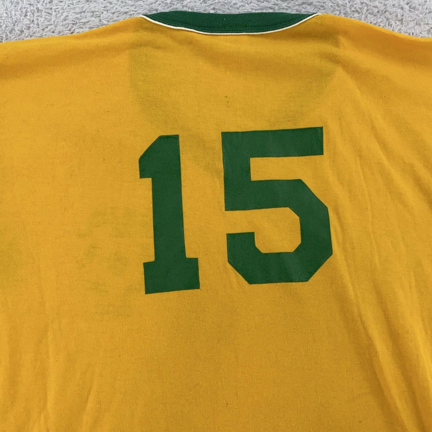 Vintage VINTAGE Rockaway New Jersey RInger Shirt Mens M Yellow Soccer Russell Jersey 80s T-Shirt Short Sleeve Graphic Print Size US M / EU 48-50 / 2 - 5 Thumbnail