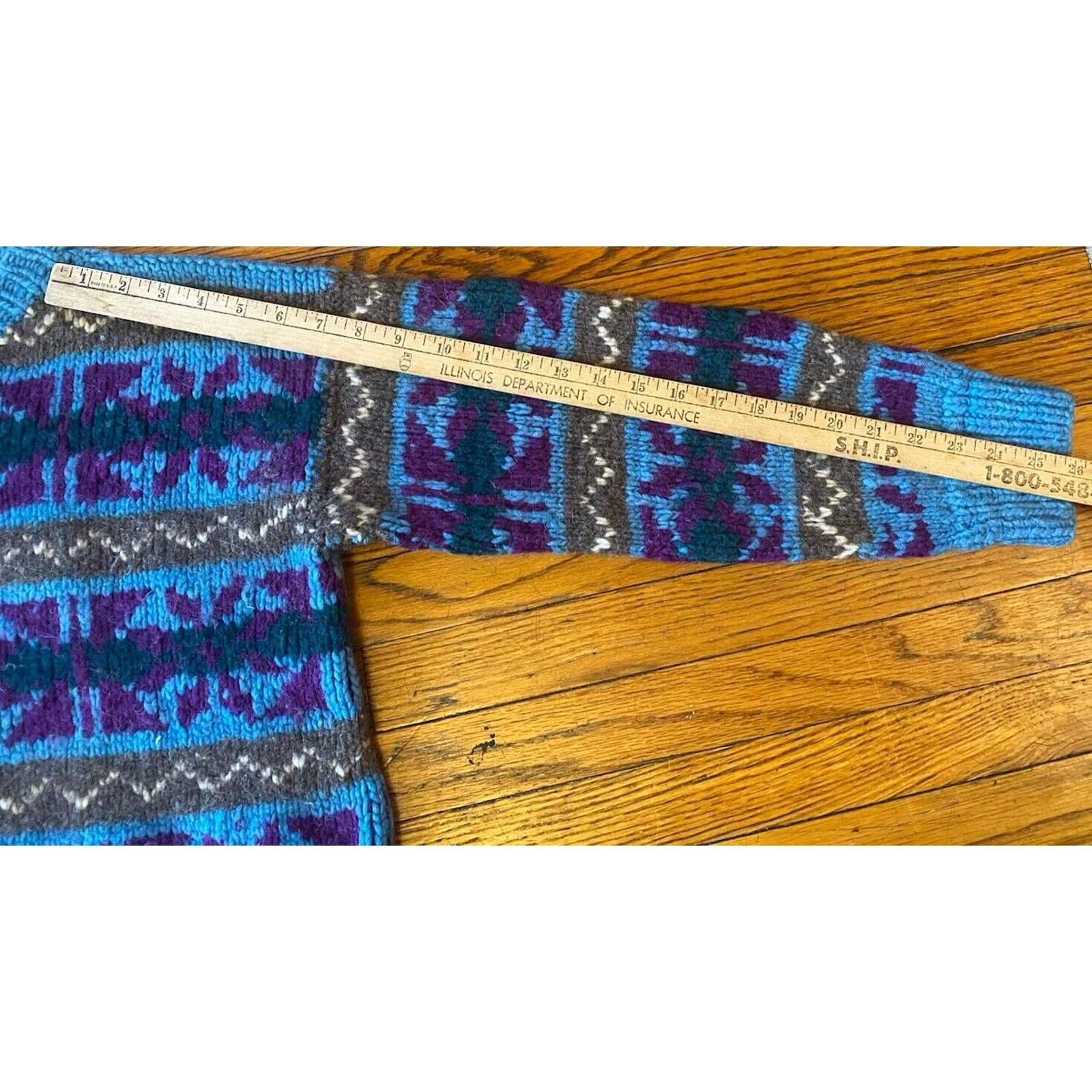 Handmade Wool Ecuador Nordic Handmade Chunky Sweater Mens Women’s M Size M / US 6-8 / IT 42-44 - 10 Thumbnail