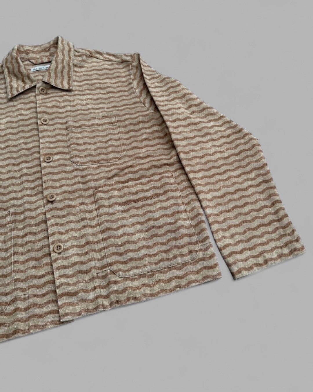 Acne Studios SS2022 Acne Studios Wave Print Denim Work Jacket Size US L / EU 52-54 / 3 - 12 Thumbnail