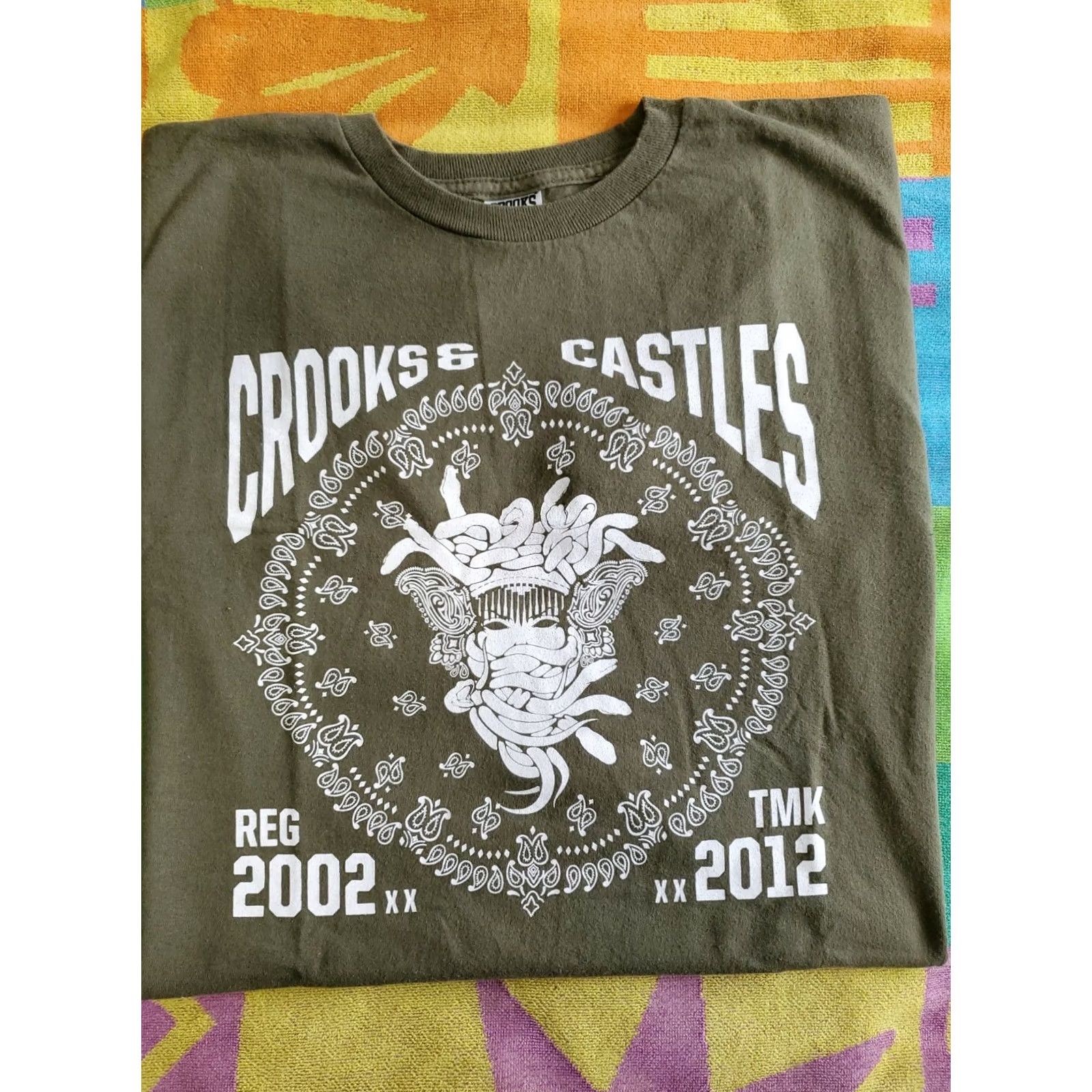Crooks & Castles Crooks & Castles Medusa T-Shirt Mens Medium Crew Neck Short Sleeve Green Cotton Logo Print Shirt HMNSGY0s Size US M / EU 48-50 / 2 - 2 Thumbnail