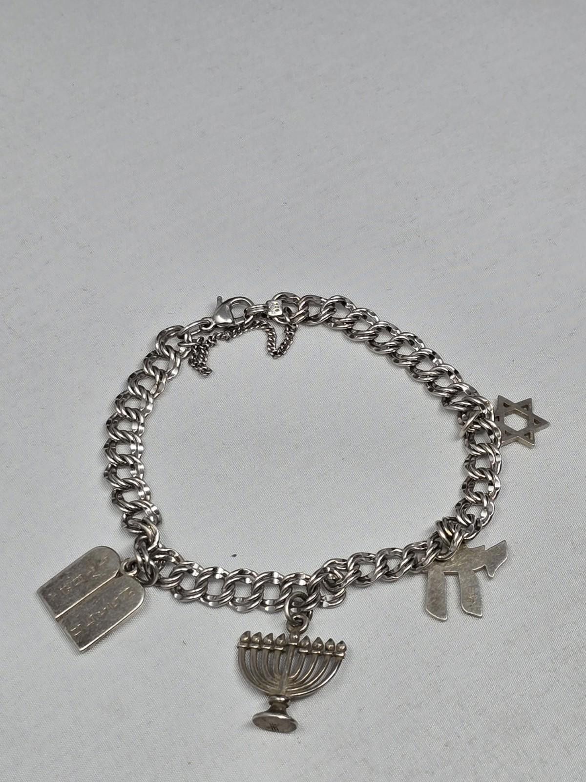 Other Vtg James Avery 925 Jewish Charm Bracelet Rare Retired Charm Size ONE SIZE - 1 Thumbnail