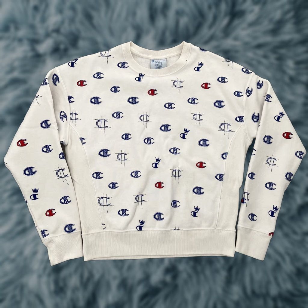Champion Champion Sweatshirt Womens Medium White Reverse Weave Logo Pullover Sweatshirt Size M / US 6-8 / IT 42-44 - 1 Thumbnail