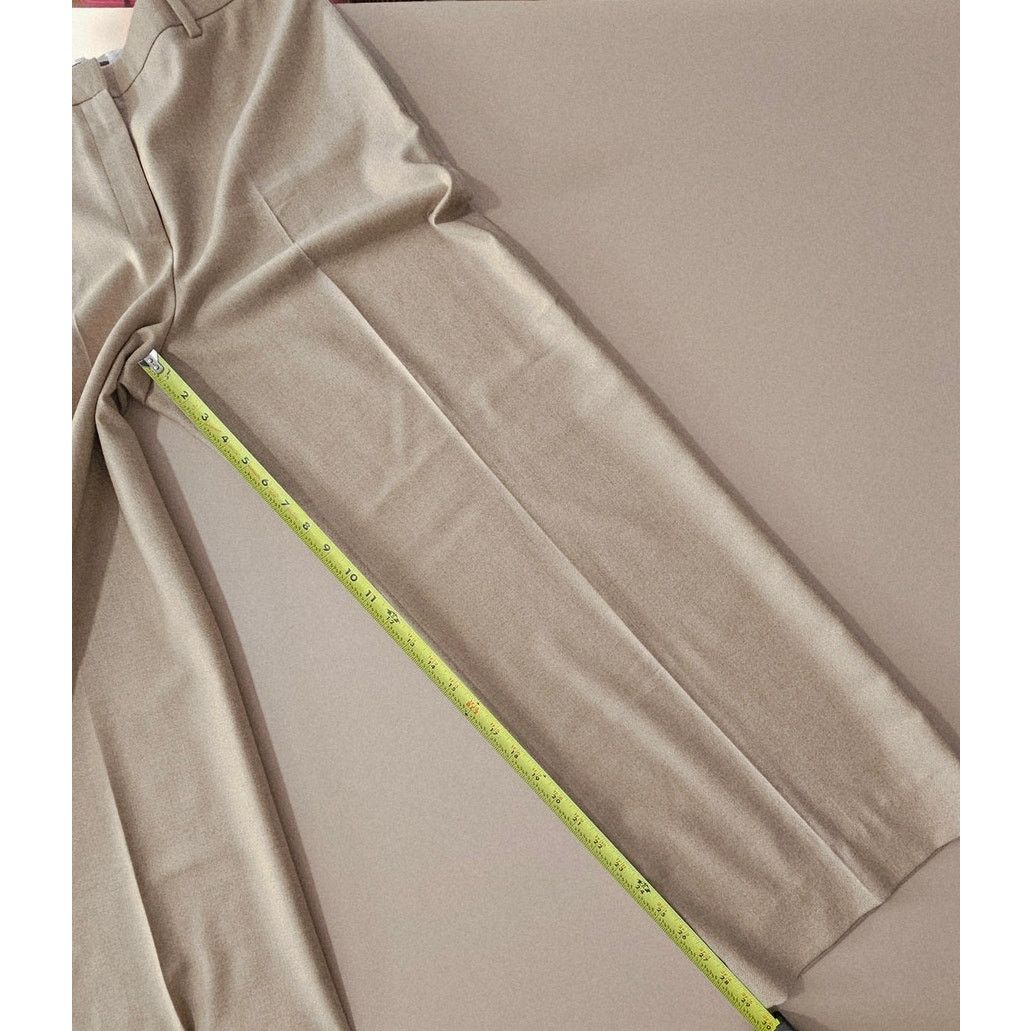 Theory Theory Tan Wool Sleek Flannel Wide Leg Trousers Pants 10 Size 32" / US 10 / IT 46 - 5 Thumbnail