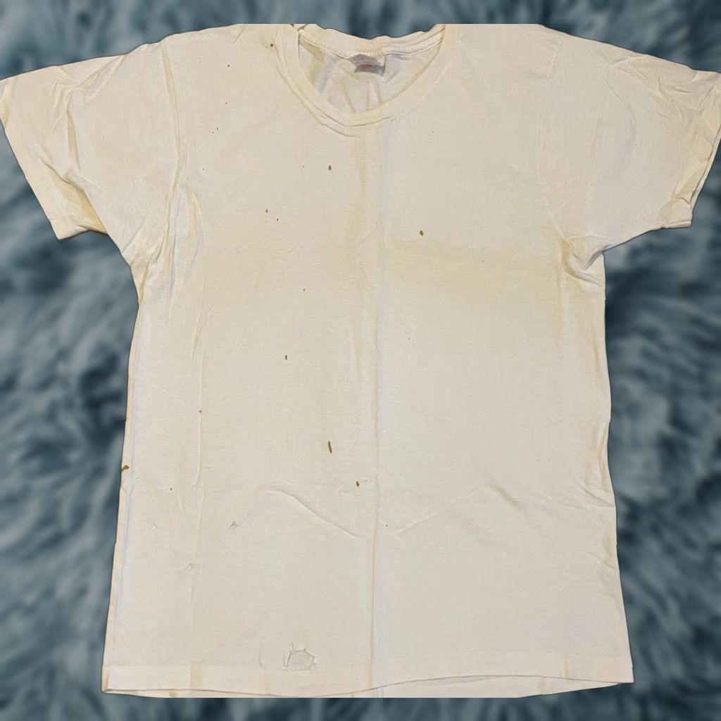 Hanes VINTAGE Hanes T-Shirt S White 80s 90s Distressed Faded Grunge Biker Punk Skate Surf Trucker Mens Shirt S Size US S / EU 44-46 / 1 - 1 Thumbnail