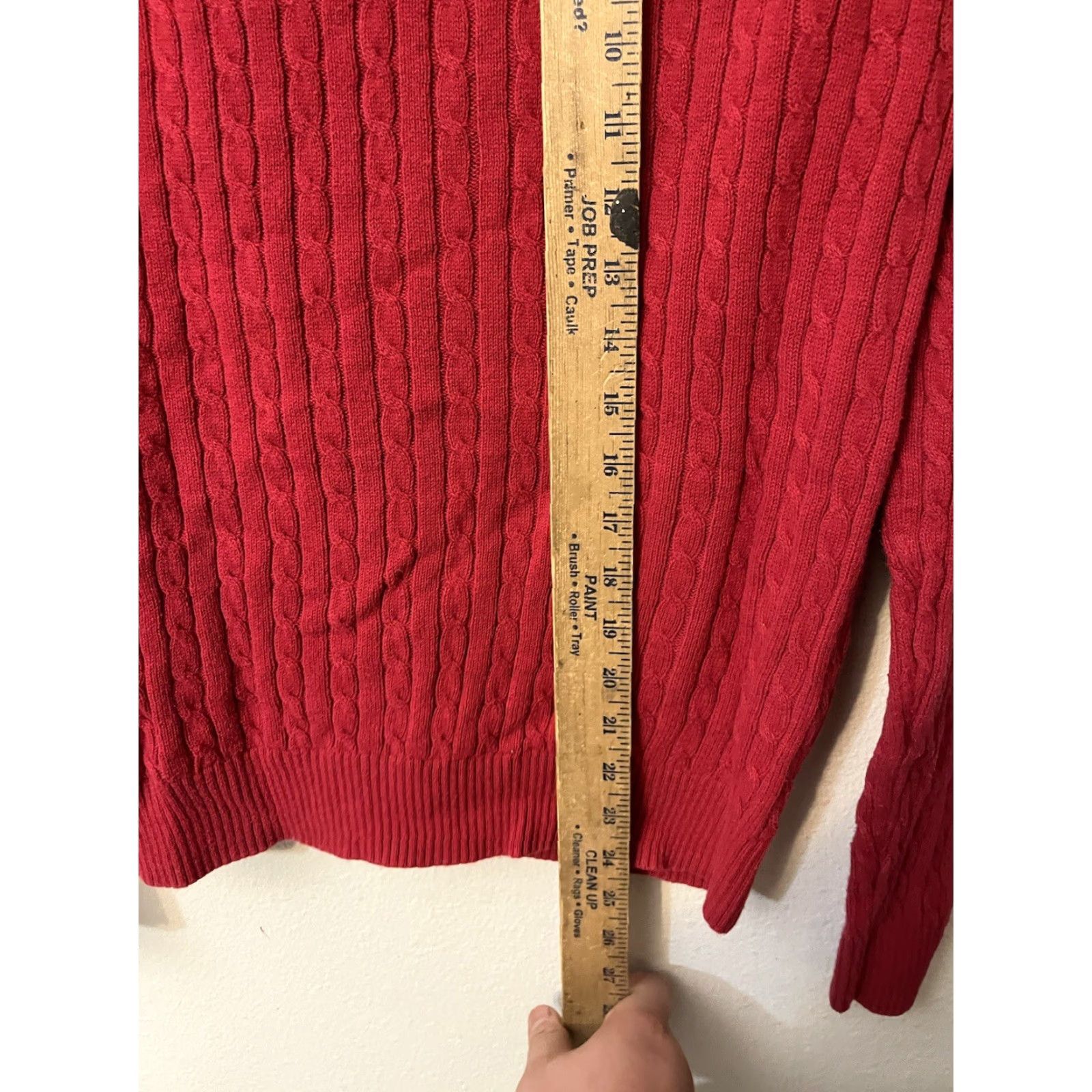 Izod IZOD Women's Sweater Large Red Cable Knit Long Sleeve Crewneck Pullover Casual Size L / US 10 / IT 46 - 4 Thumbnail