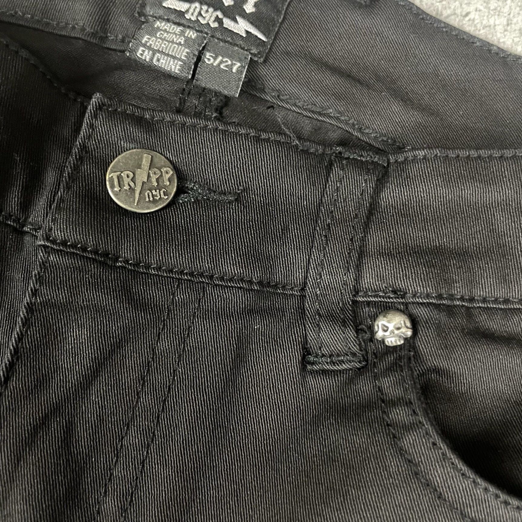 Tripp NYC TRIPP NYC ROCK GOTH PUNK Y2K Gothic Pants Women 5 Black Ankle Jeans Skinny Vintage No Size 27" / US 4 / IT 40 - 6 Thumbnail
