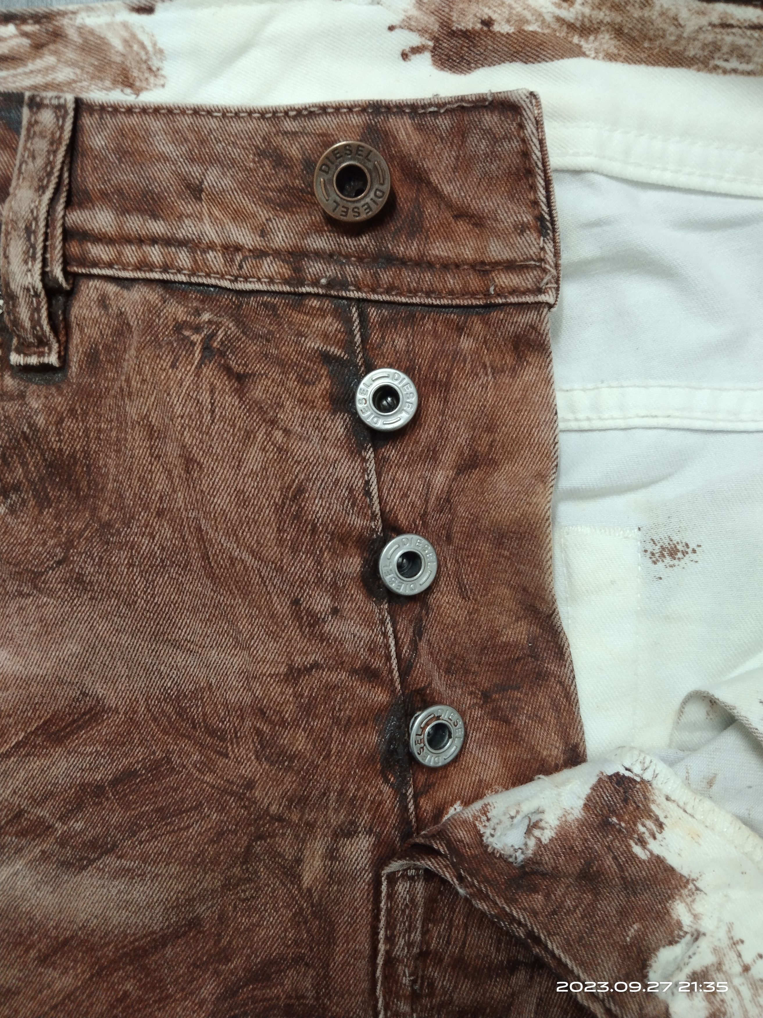 Diesel SICK FLARE DIESEL WASHED BROWM DENIM PANTS Size US 29 - 6 Thumbnail
