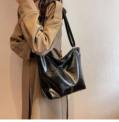 Japanese Brand × Leather Black soft leather shoulder bag Size ONE SIZE - 4 Thumbnail