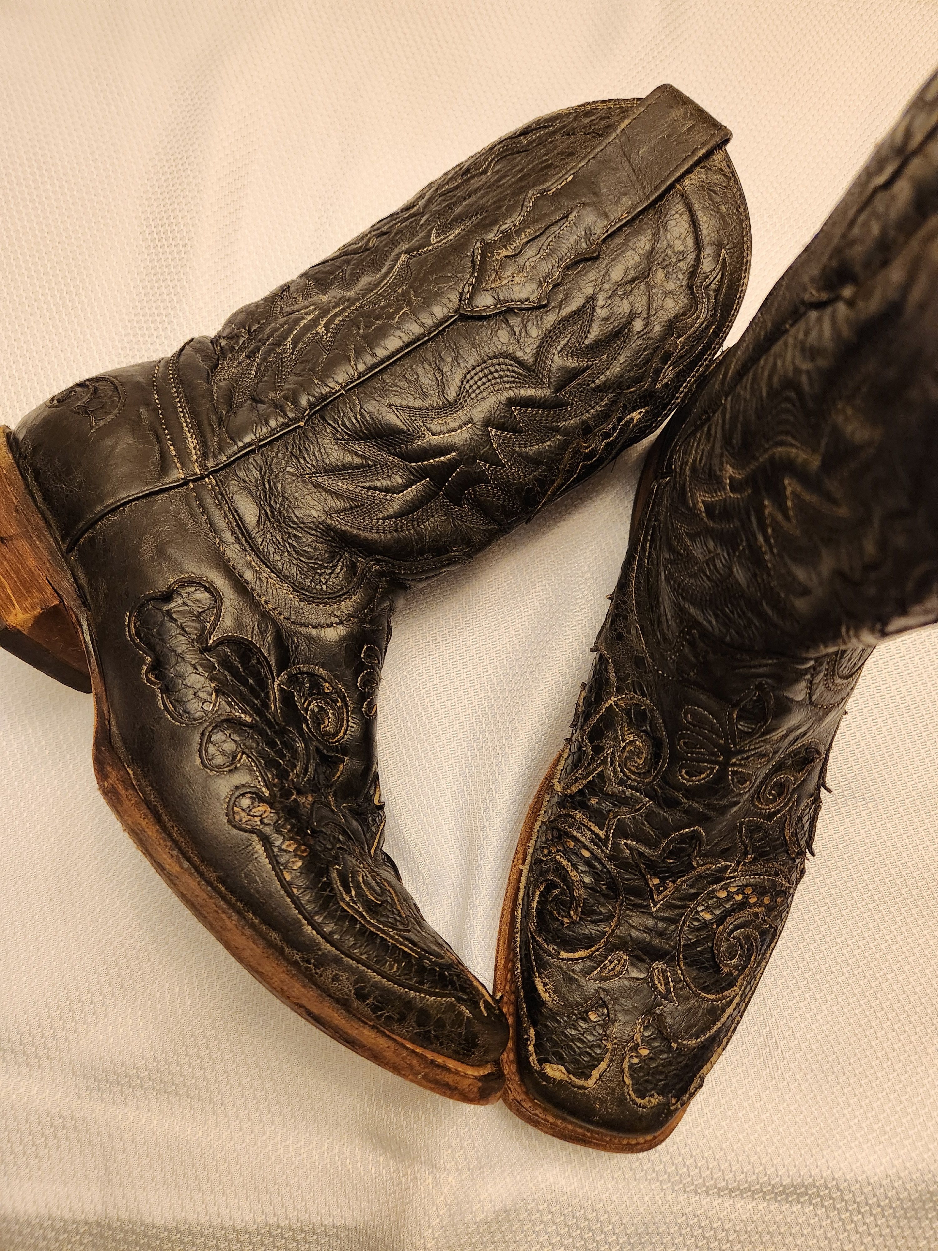 Corral Vintage Reptile Inlay/Leather Overlay Western Boots Size US 9 / EU 42 - 2 Thumbnail