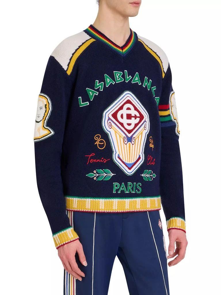 Casablanca os11x0725 Venus As A Boy Fraternity Wool V-Neck Sweater Size US M / EU 48-50 / 2 - 4 Thumbnail