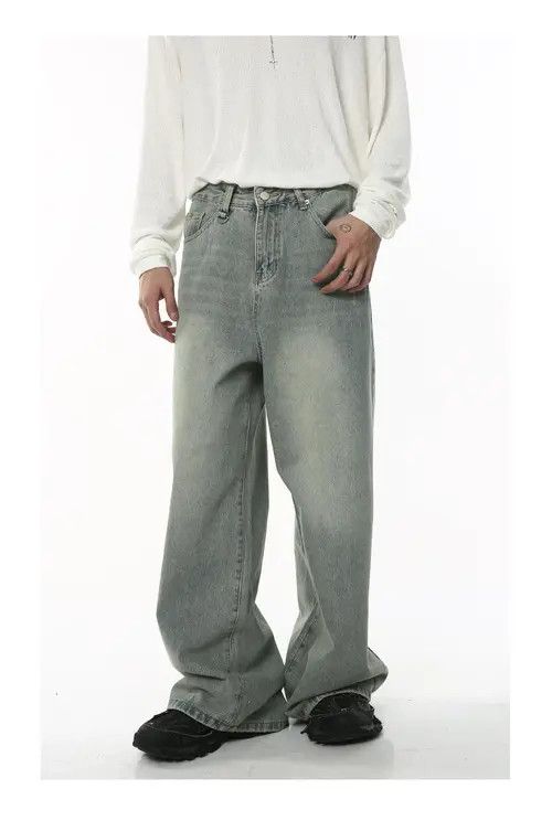 Japanese Brand Loose wide-leg trendy casual washed distressed jeans Size US 32 / EU 48 - 1 Thumbnail