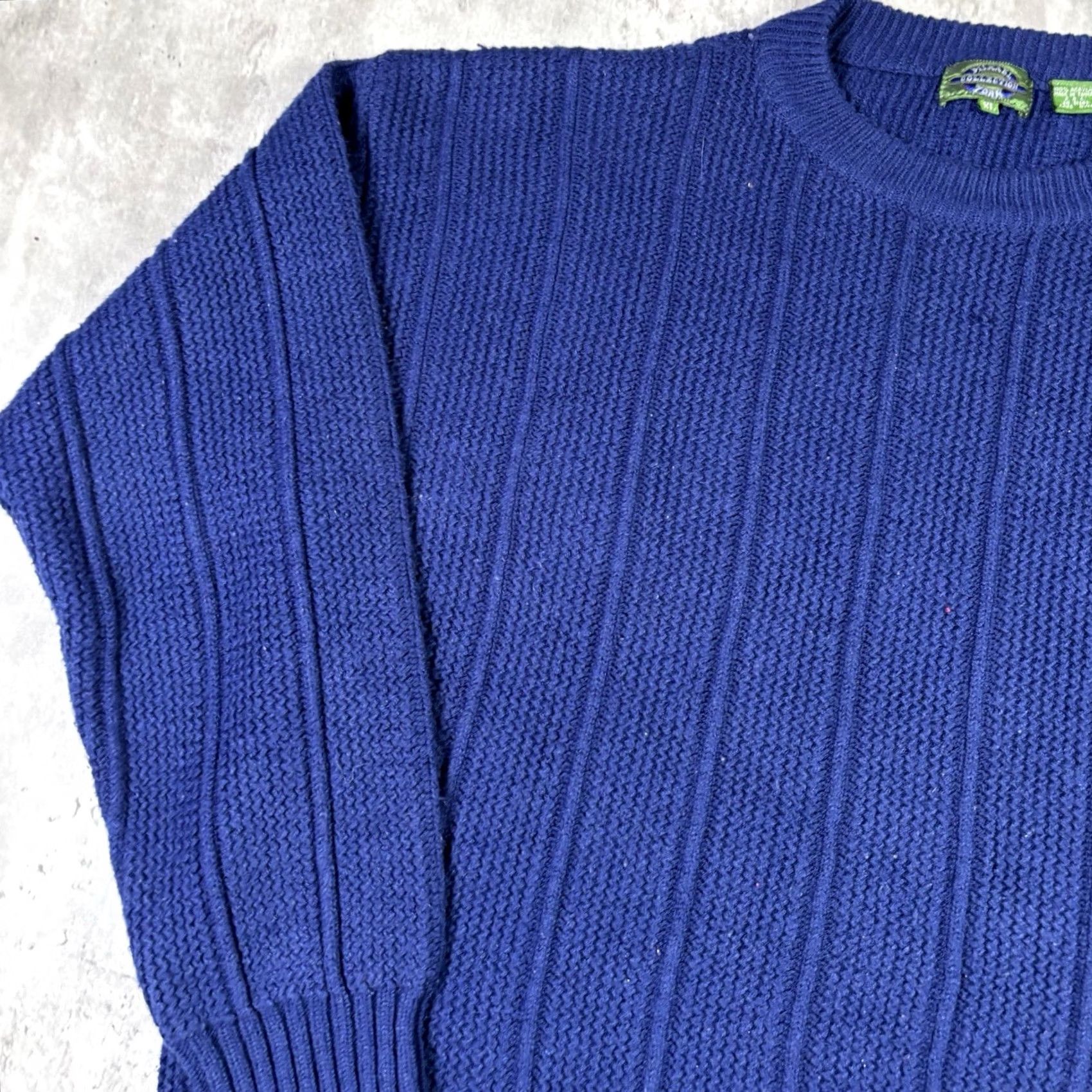 Vintage VINTAGE 90s Chunky-Knit Blue Pullover Crewneck Sweater Adult XL 100% Acrylic Size US XL / EU 56 / 4 - 3 Thumbnail