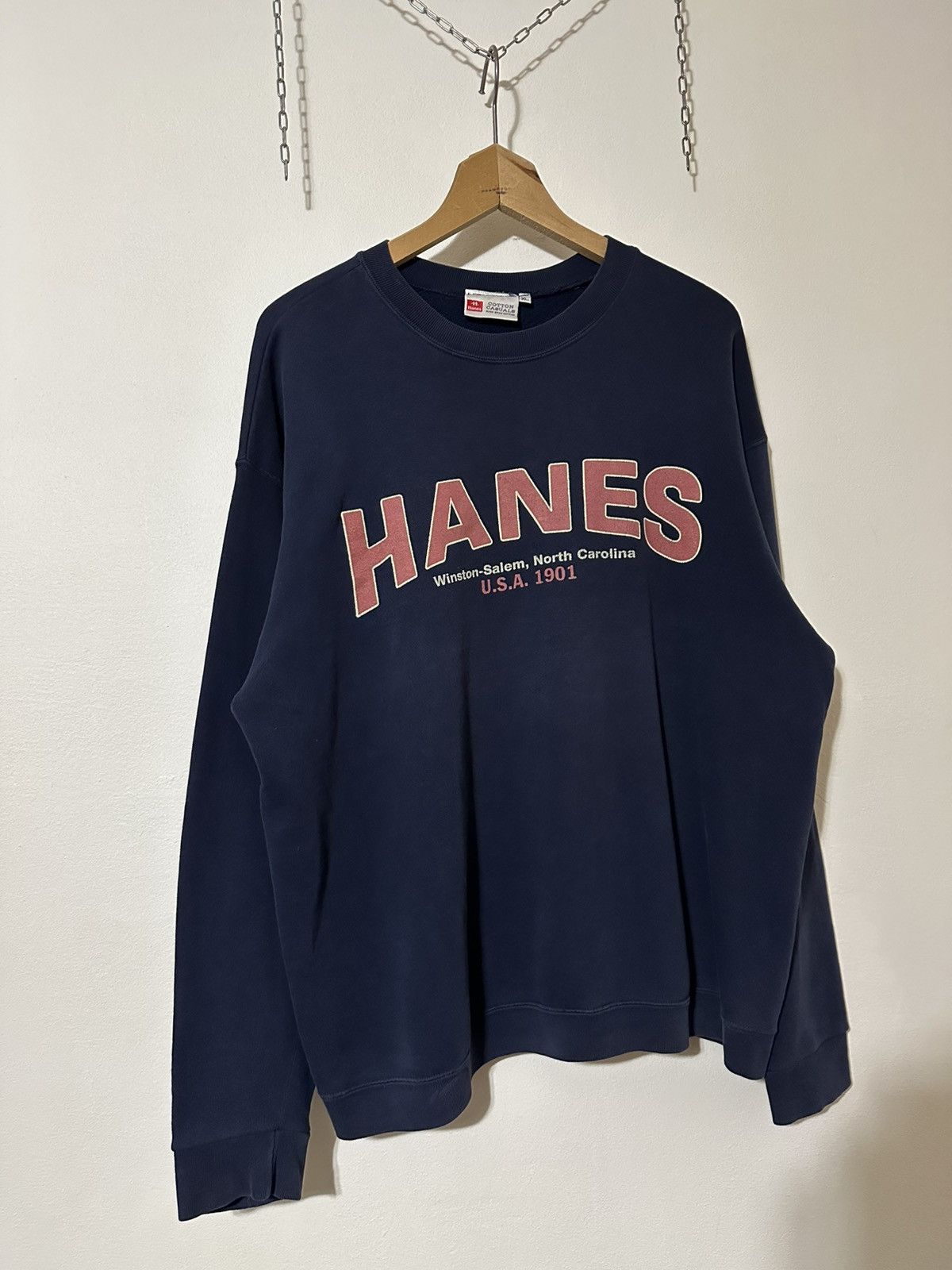 Hanes Hanes 💫VTG Sweatshirt Big Logo Size US XL / EU 56 / 4 - 1 Thumbnail