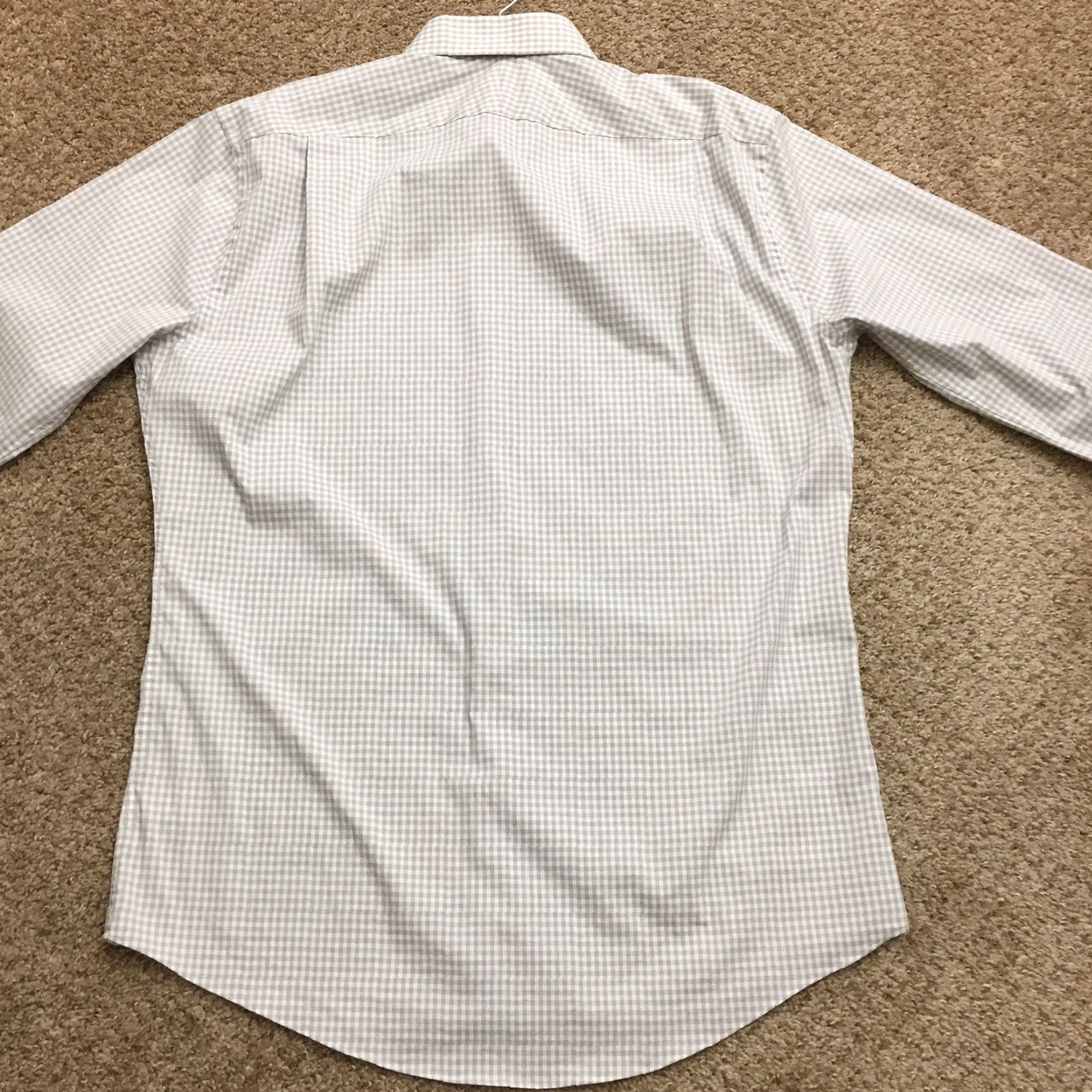 Vintage Damon Button-Up Shirt Mens 16.5-34/35 Long Sleeve Plaid Stretch Tailored Fit Gray Cotton Blend Size US XL / EU 56 / 4 - 7 Thumbnail
