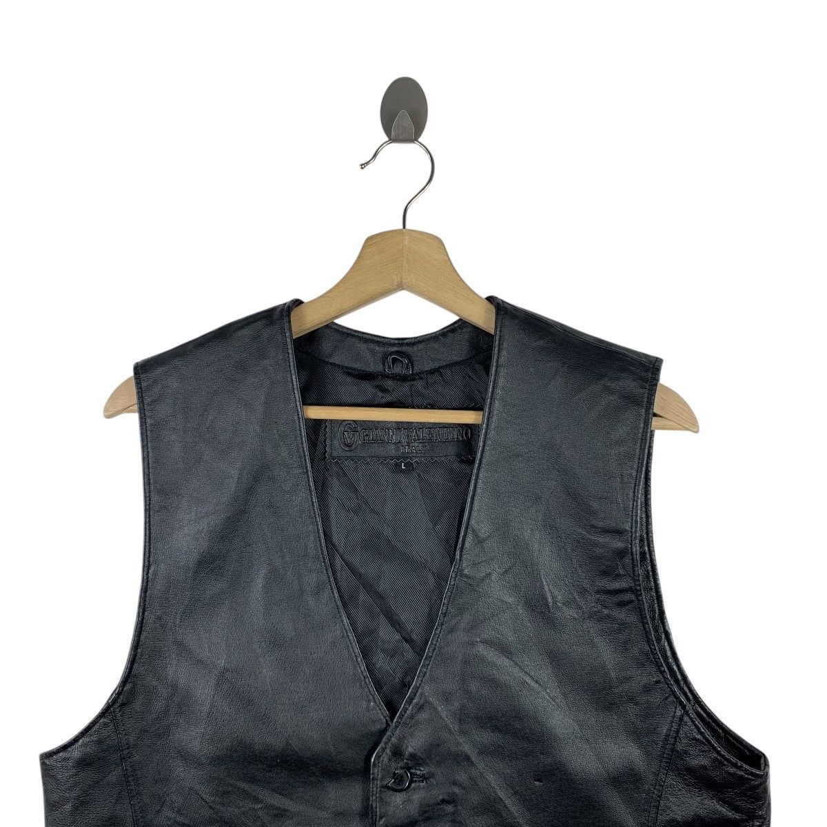 Gianni Valentino × Valentino × Vintage Vintage GIANNI VALENTINO Italy Casualwear Leathe Vest Jacket Size US L / EU 52-54 / 3 - 4 Thumbnail