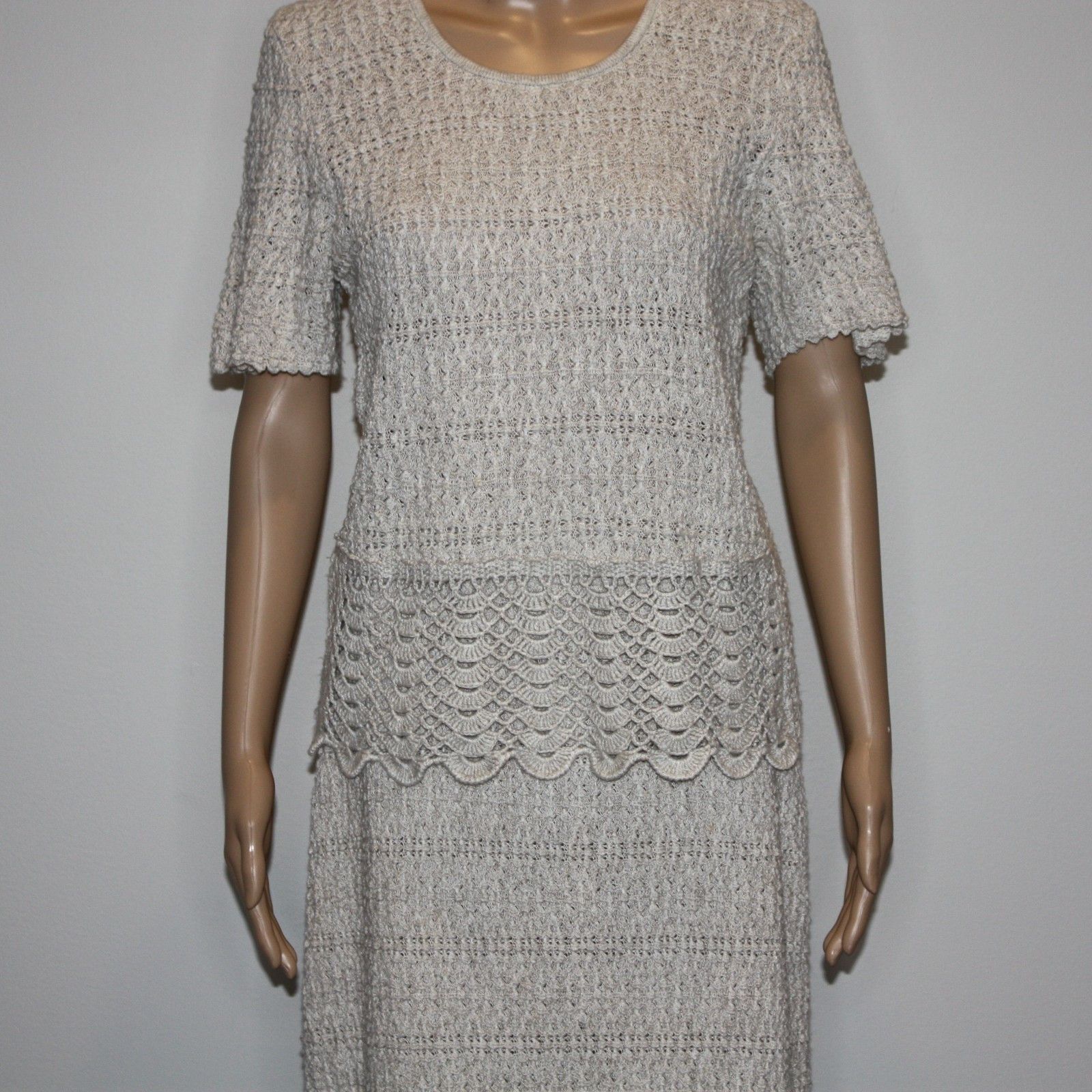 Other Crochet Knit Skirt and Top with Scalloped Lace Hem Size L / US 10 / IT 46 - 2 Thumbnail