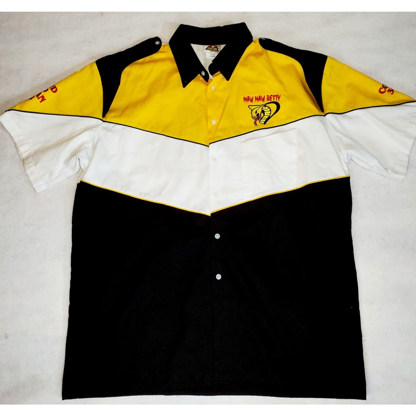 Speedo VINTAGE Speed Zone Race Gear Pit Crew Shirt "Tittle Brother Racing" Cobra Jet! Size US XL / EU 56 / 4 - 2 Thumbnail