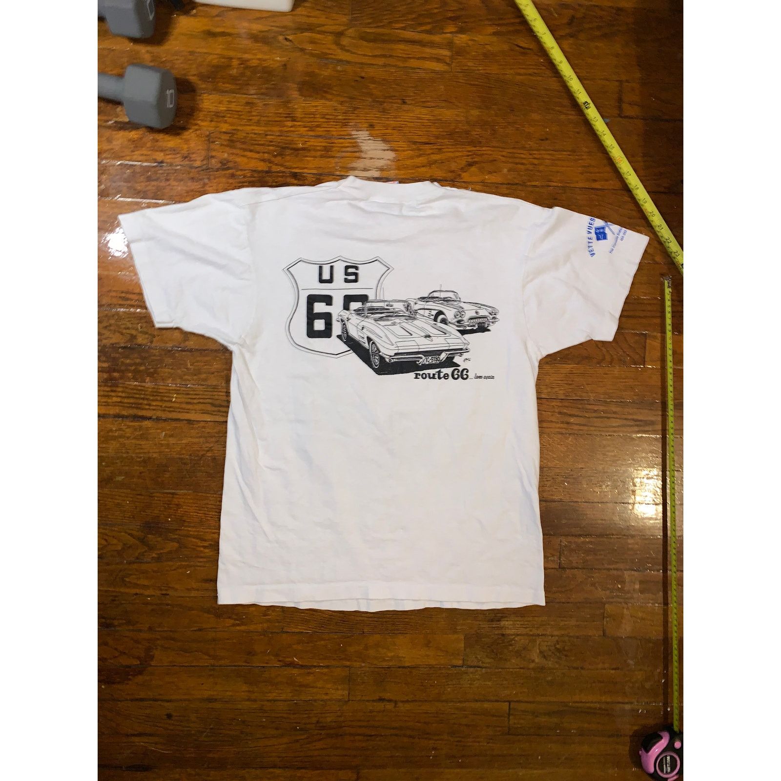 Fruit Of The Loom × Vintage Route 66 Corvette T Shirt Large Vette Vues Triple Print USA Size US M / EU 48-50 / 2 - 11 Thumbnail