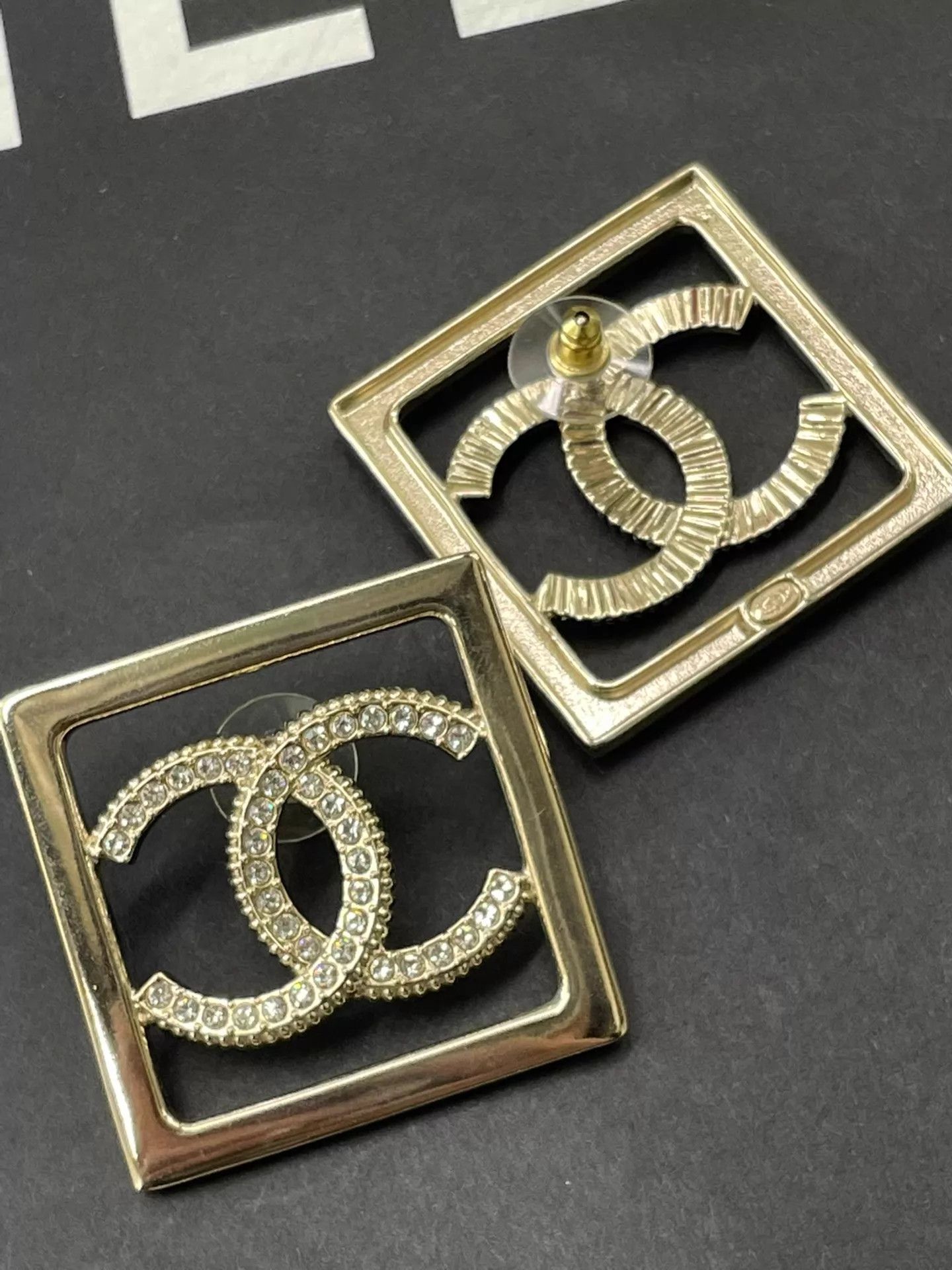 Chanel Chanel Large Square CC Logo Earrings Size ONE SIZE - 4 Thumbnail