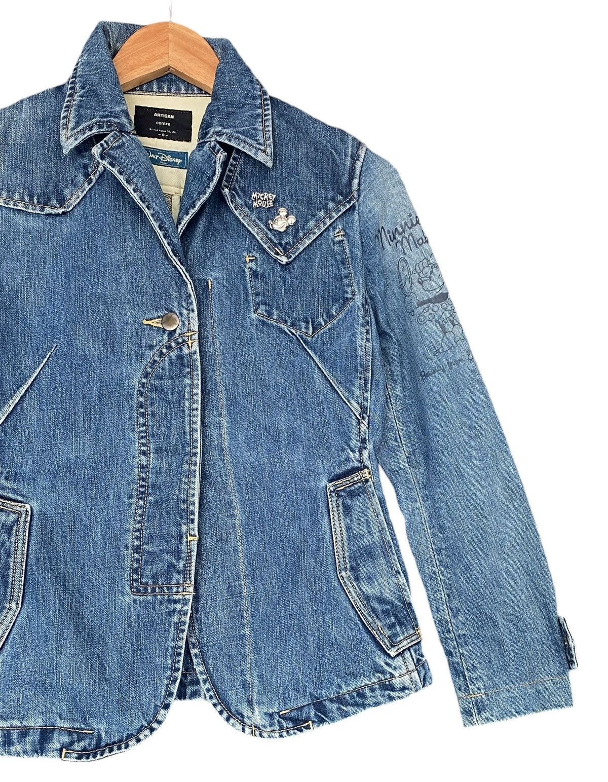 Disney × Vintage Vtg ARTISAN WALT DISNEY Denim Jacket Size XS / US 0-2 / IT 36-38 - 2 Thumbnail