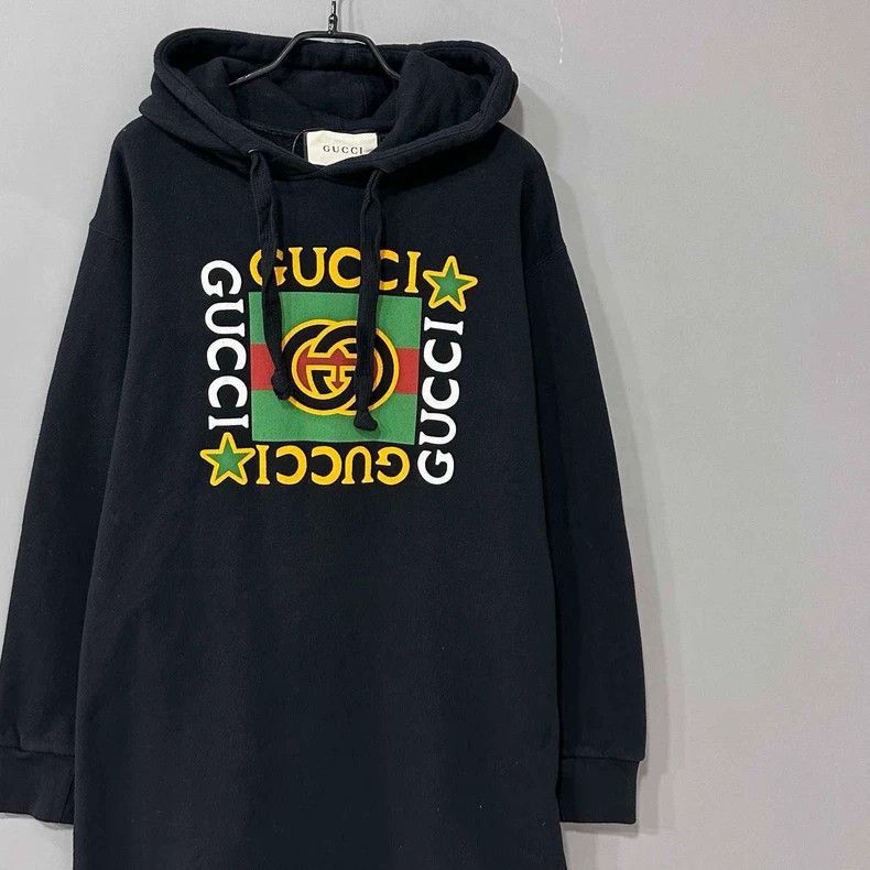 Gucci Black Logo Hooded Sweatshirt by GUCCI-2505 Size XXS / US 00 / IT 34 - 2 Thumbnail